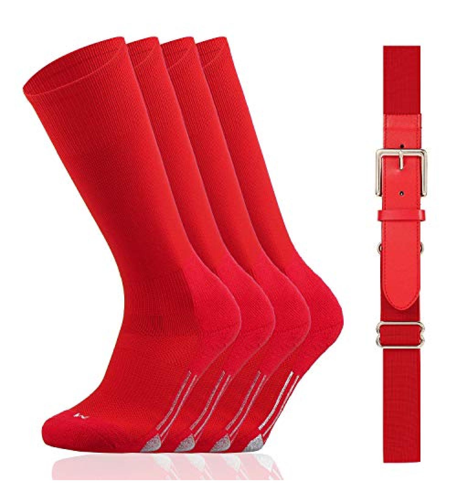 Youper Youth Baseball/Softball Belt & Socks Combo Set - Red Medium (2 Pairs of Socks & 1 Belt) - Buy Online on GoSupps.com