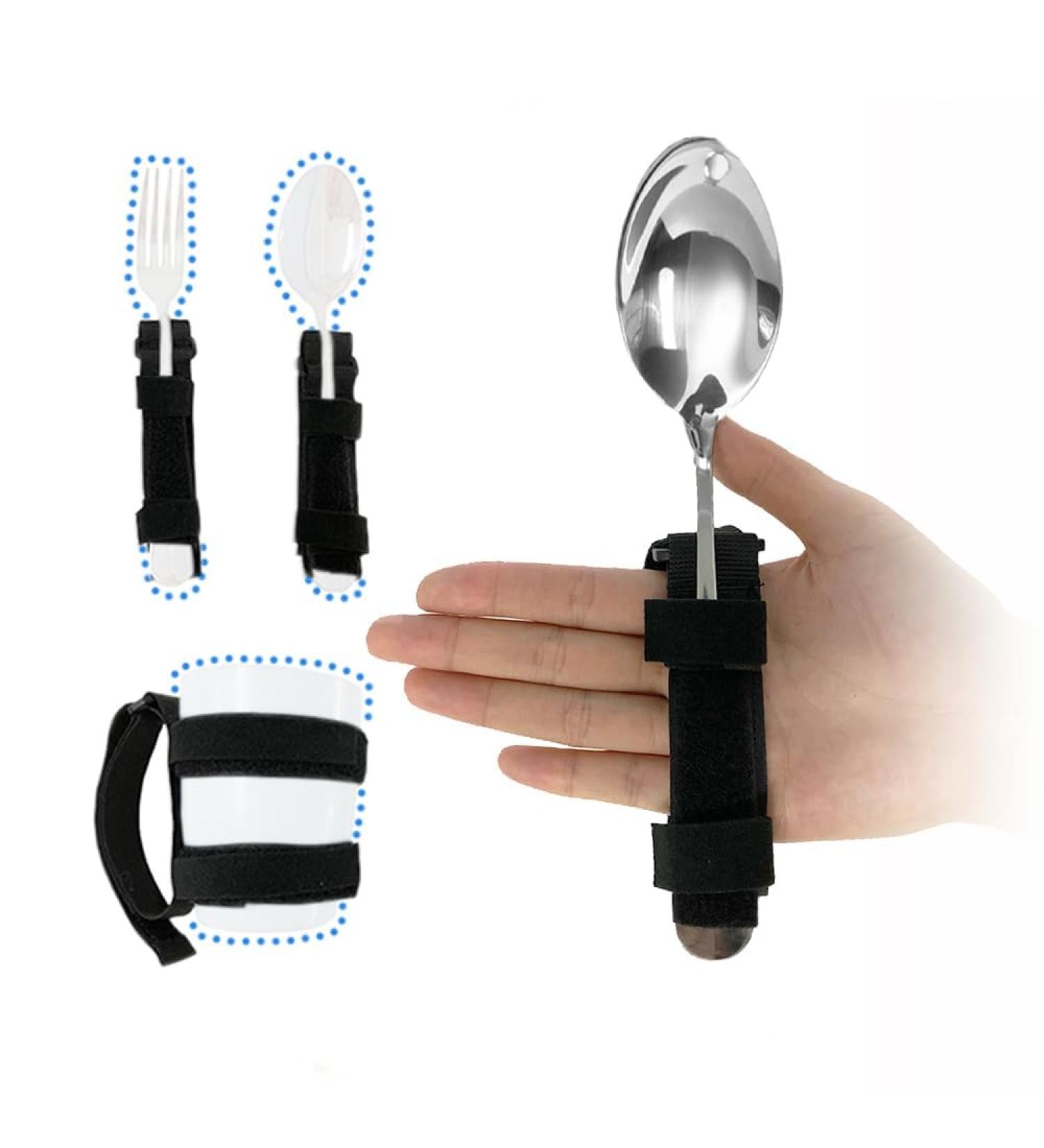 Universal Cuff Adaptive Utensil Holder for Elderly Adults Eating Handicap Utensils Feeding Therapy Tool for Parkinsons Patients - Buy Online on GoSupps.com