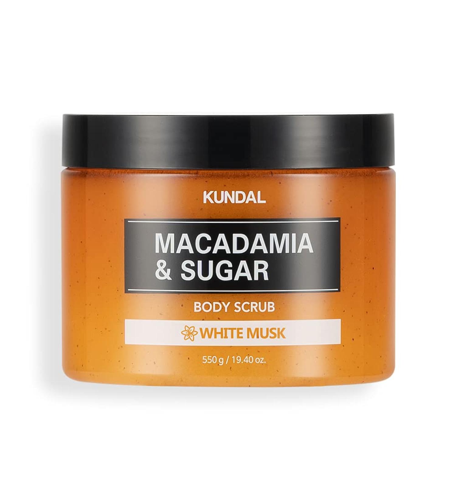 KUNDAL MACADAMIA & SUGAR Body Scrub with Shea Butter, White Musk, 19.4 oz, Moisturizing and Exfoliating for sensitive skin, Stocking Stuffers - Buy Online on GoSupps.com