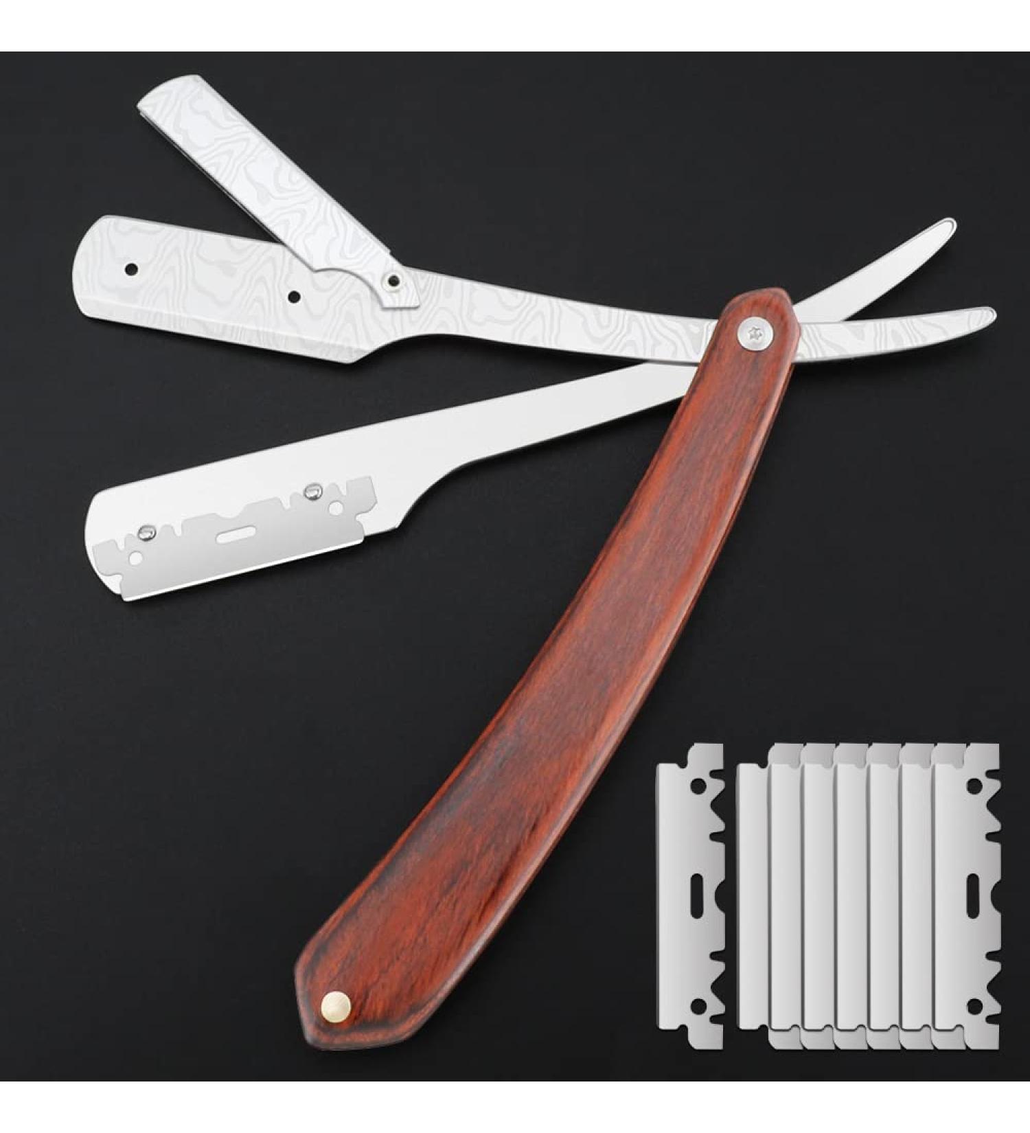 Professional Barber Straight Razor | 100 Single Edge Blades | Premium Stainless Steel Shaver for Men | Home & Salon Grooming (NO.131 - Buy Online on GoSupps.com