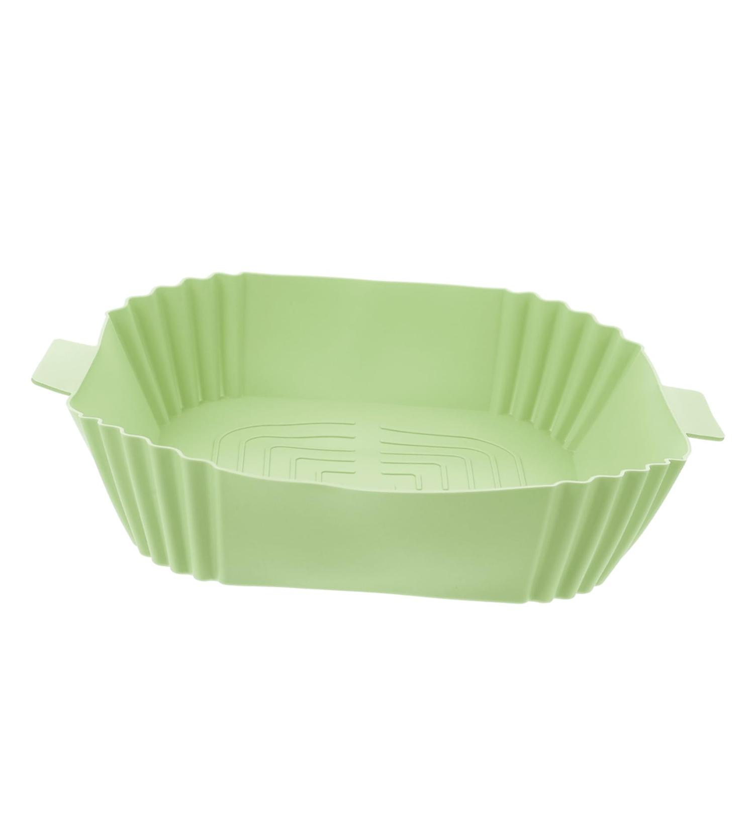 Cabilock Air Fryer Pan Air Fryer Silicone Liner Non-Stick Silicone Pot Reusable Square Cooking Pot Green 24X19.5X5CM - Buy Online on GoSupps.com