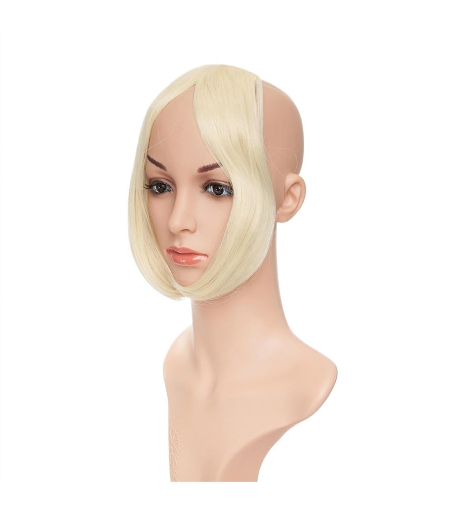 Bangs Hair Bangs Clip In Middle Part Bangs Hairpieces Synthetic Clip In Hair Extension Top Hair Piece For Women Fake Hair Hair Extensions(Bleach blonde) 9inch Bleach blonde - Buy Online on GoSupps.com