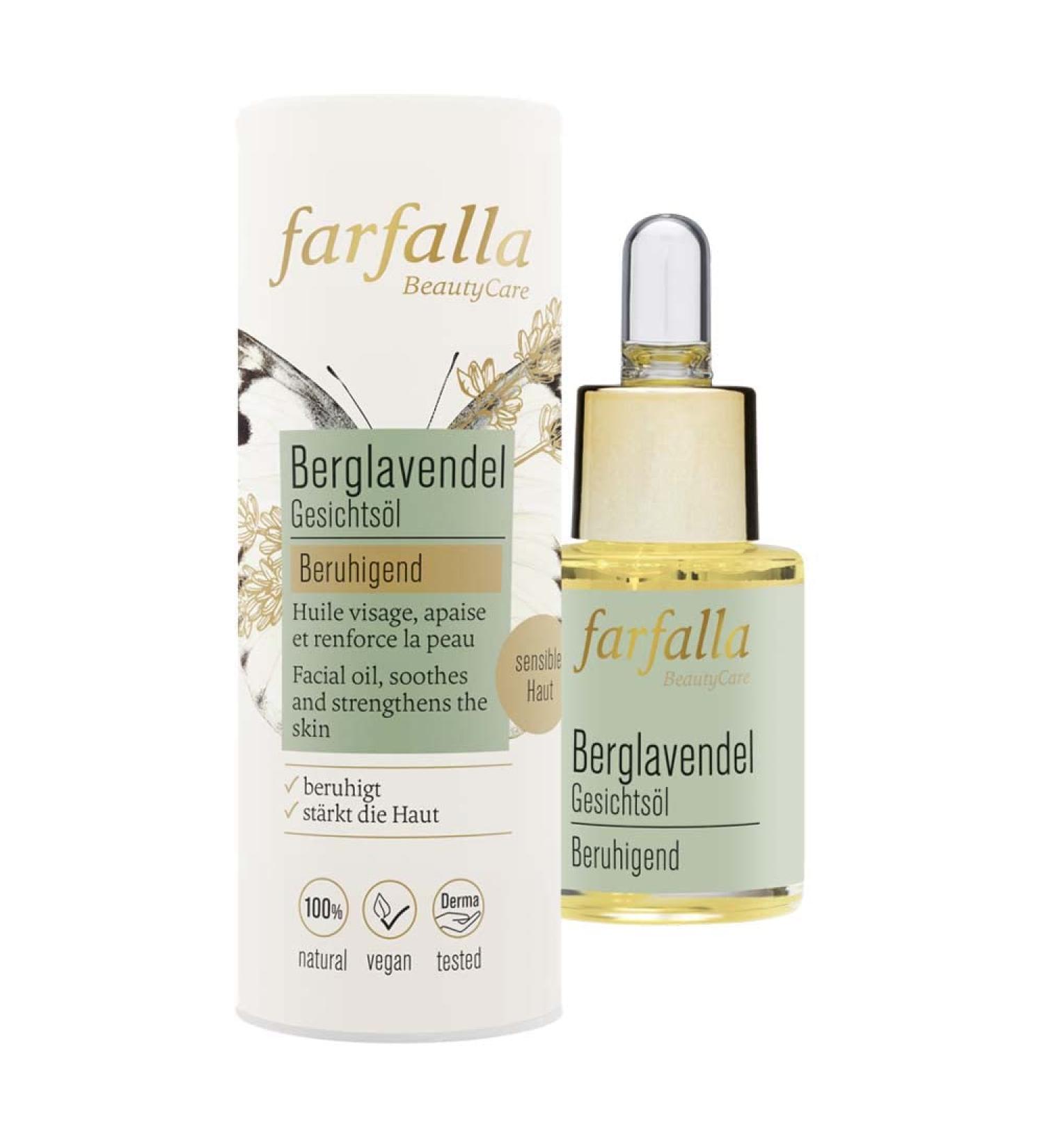 Farfalla Huile de visage apaisante pour la peau Berglavande 20 ml