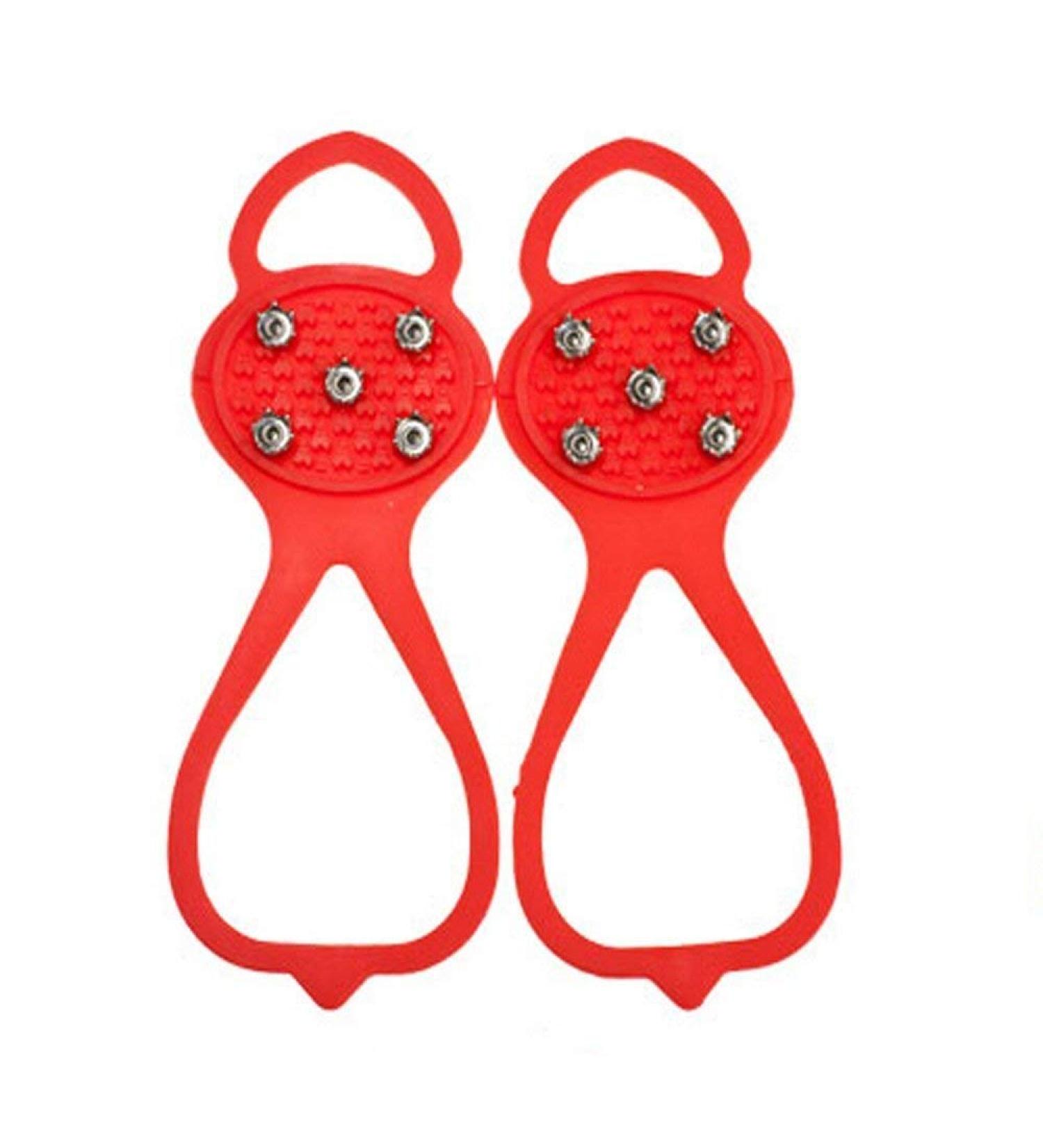 Milaloko Kids Size Crampons Traction Cleats - Red, Size 8-10 | Winter Walking Safety Shoe Grips for Boys and Girls - Buy Online on GoSupps.com