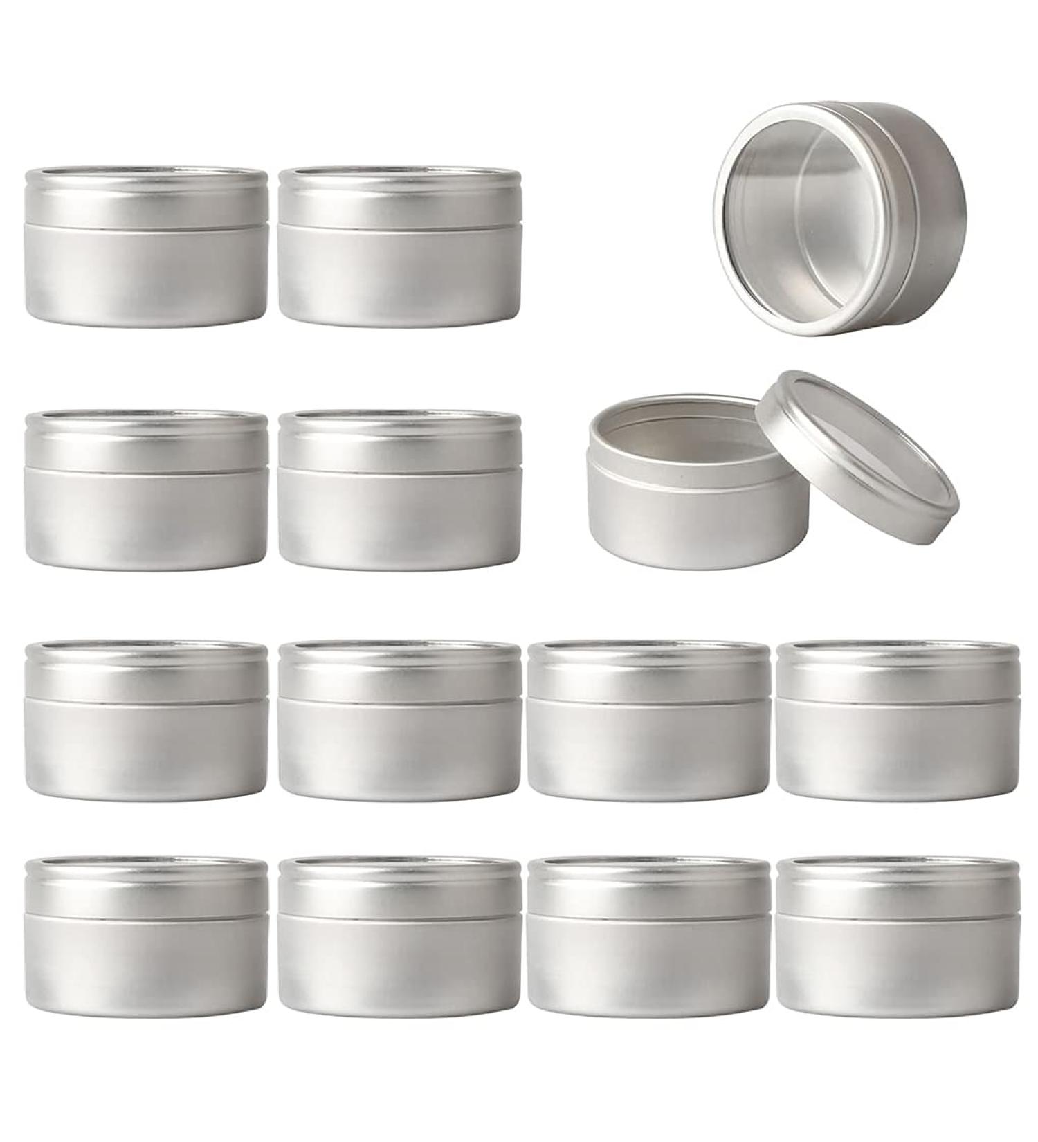 Zeoabsy 50 Pack 20ml Silver Aluminum Cans - Empty Round Tins with Viewing Window for DIY Ointments Creams Candles & Cosmetics - Buy Online on GoSupps.com