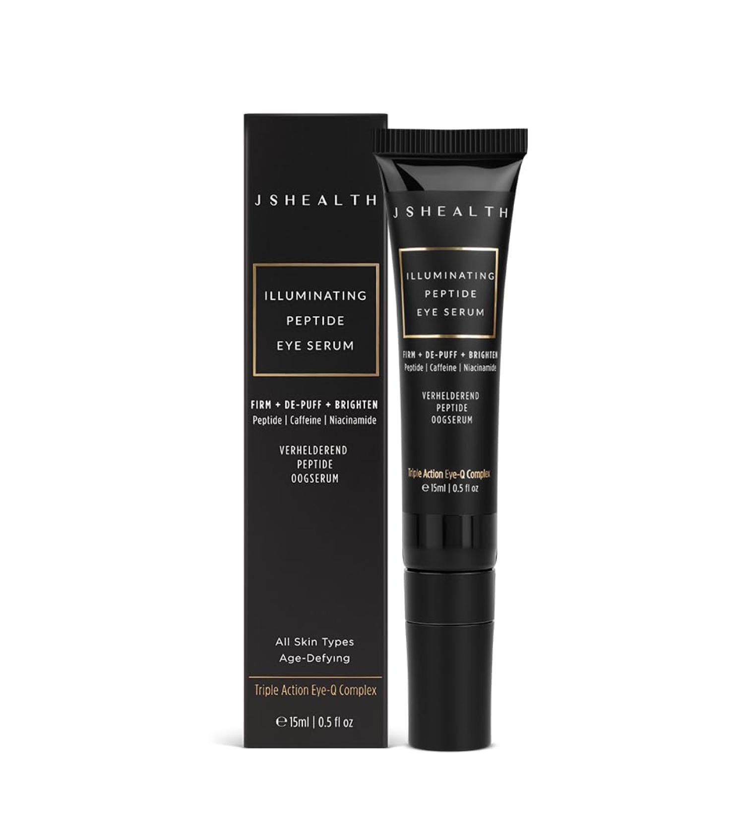 JSHealth Illuminating Peptide Eye Serum - Under Eye Brightener Serum with Peptides Caffeine & Niacinamide - For Dark Circles Bags & Wrinkles - Buy Online on GoSupps.com