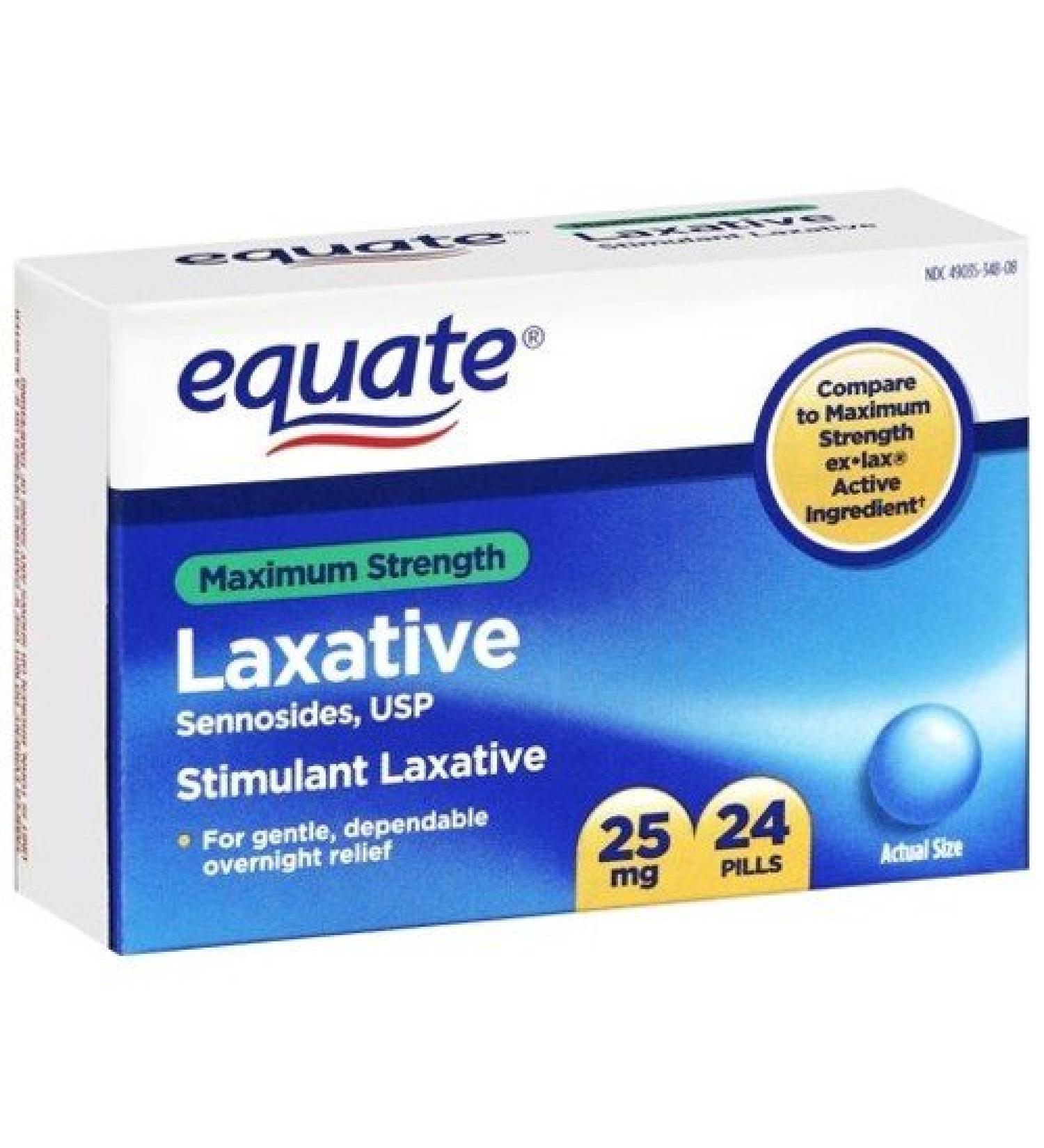 Equate - Laxative Maximum Strength Sennosides 25 mg 24 Pills (Compare to ex-lax)