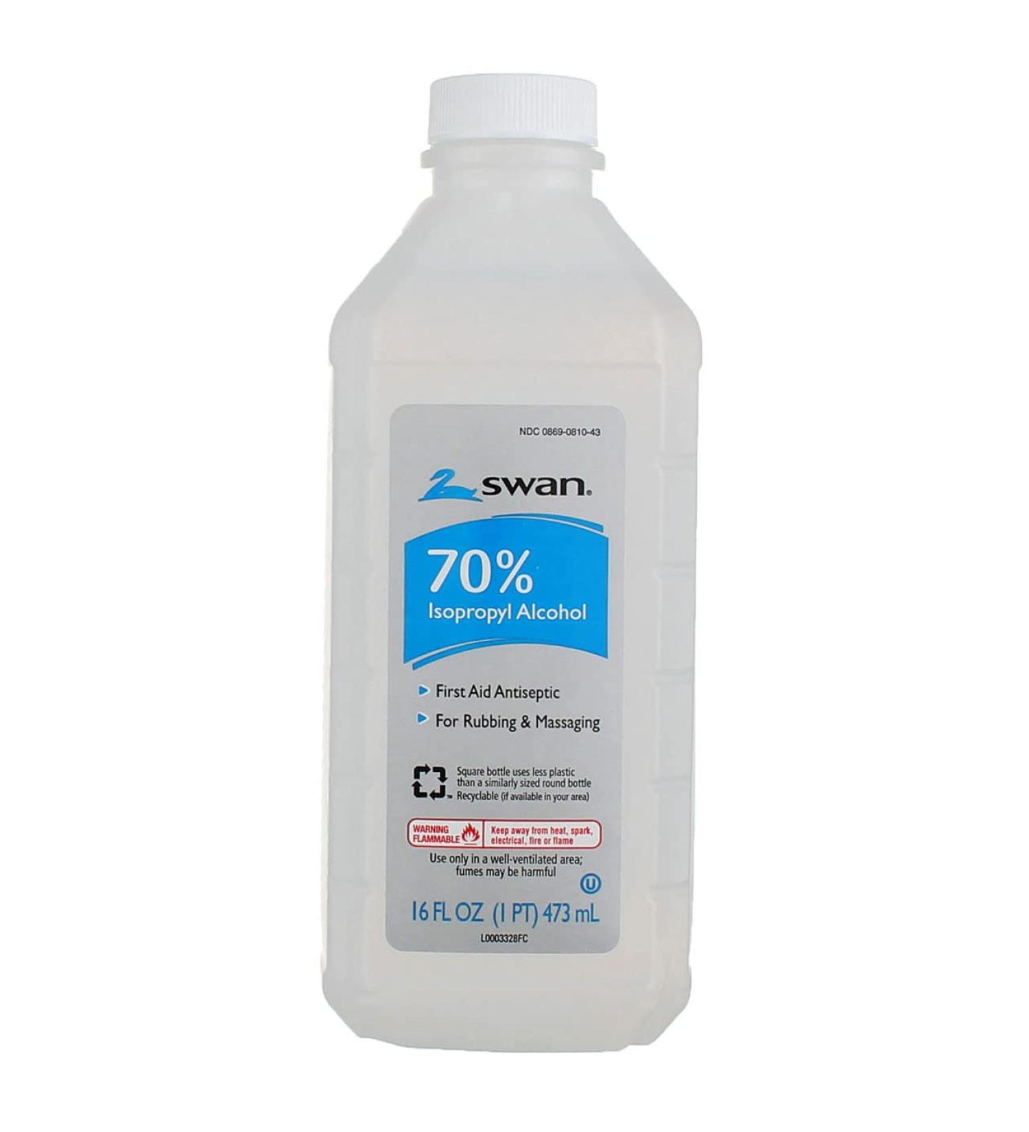 Swan Isopropyl Alcohol 70% 16 oz - Disinfectant for Home and Medical Use - Buy Online on GoSupps.com