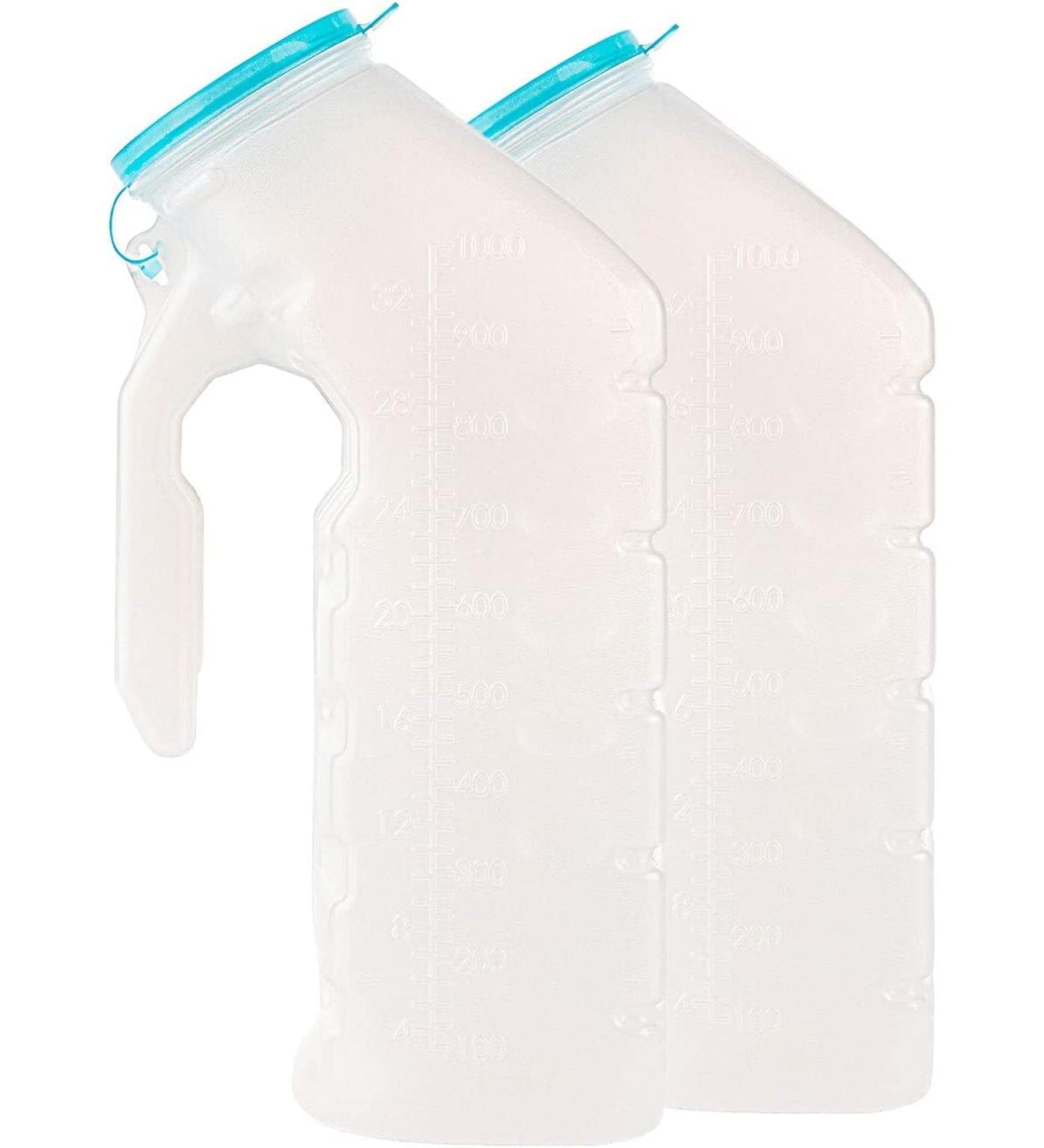 Glow-in-The-Dark Male Urinal Set - 2 Bottles, 32 Oz for Hospitals, Emergencies & Travel - Buy Online on GoSupps.com