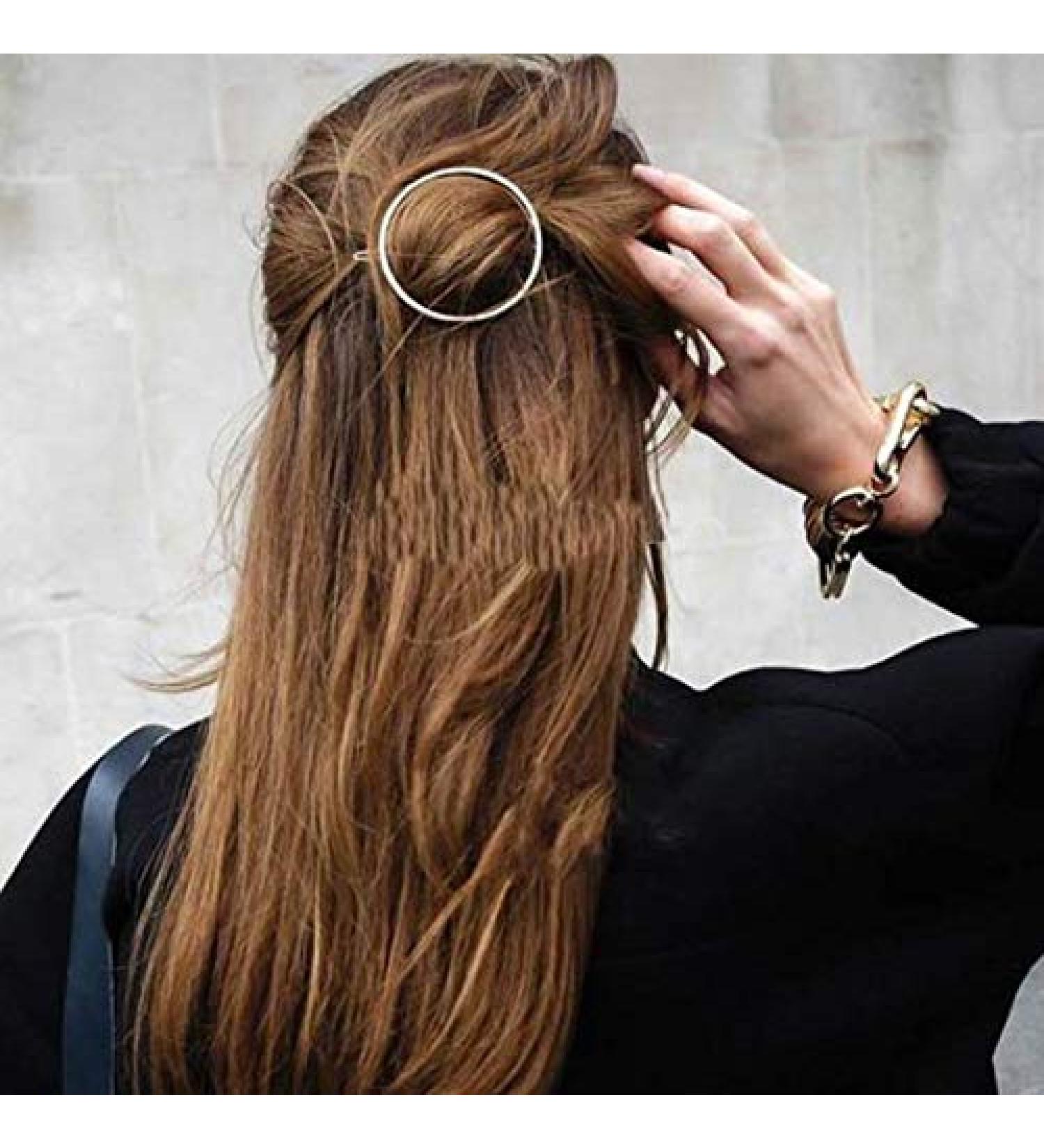 Aeyistry Minimalist Dainty Geometric Hair Clips for Women and Girls - Set of 2 (Gold & Silver) | Perfect for Any Occasion - Buy Online on GoSupps.com