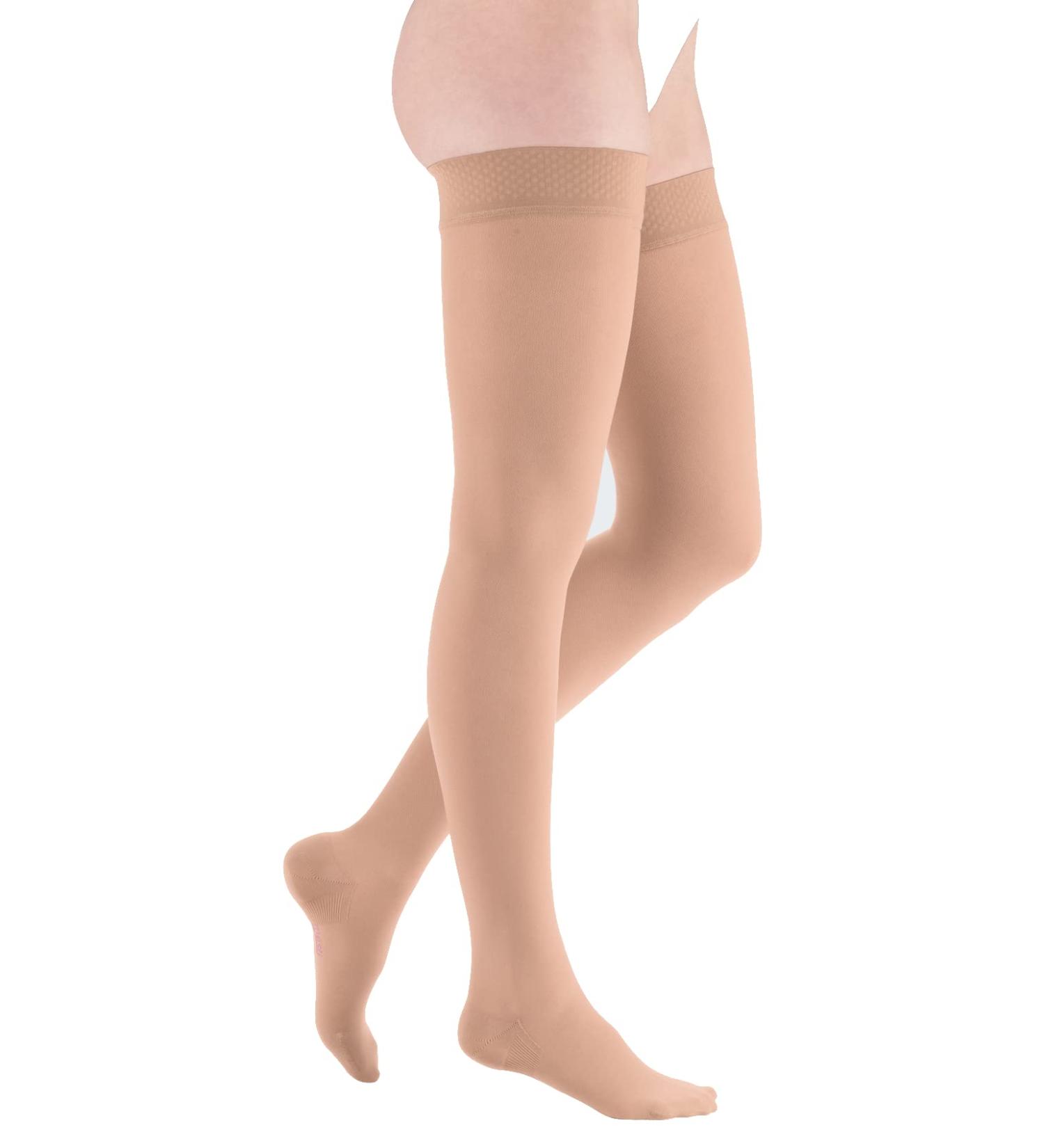 Medi Medive Plus Compression Thigh Stockings CCL2 | Unisex Medical Stockings | Caramel | Size V | Open Tip | Normal | Nub - Buy Online - Buy Online on GoSupps.com