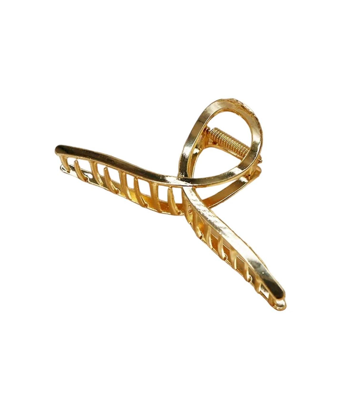 New 2025 Women's Elegant Gold Metal Geometric Hair Clips Fashion Vintage Bathing Grip Claw Clips Barrette Hair Styling Tool Ponytail Clip Jewelry Fashion Accessories Creative Gift - Buy Online on GoSupps.com