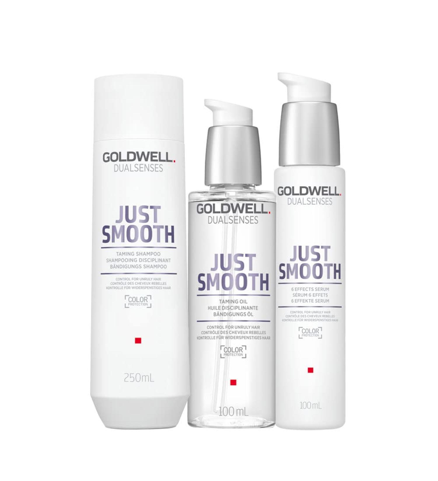 Goldwell Goldwell Dualsenses Just Smooth Taming Shampoo 250ml Oil 100ml 6 Effects Serum 100ml