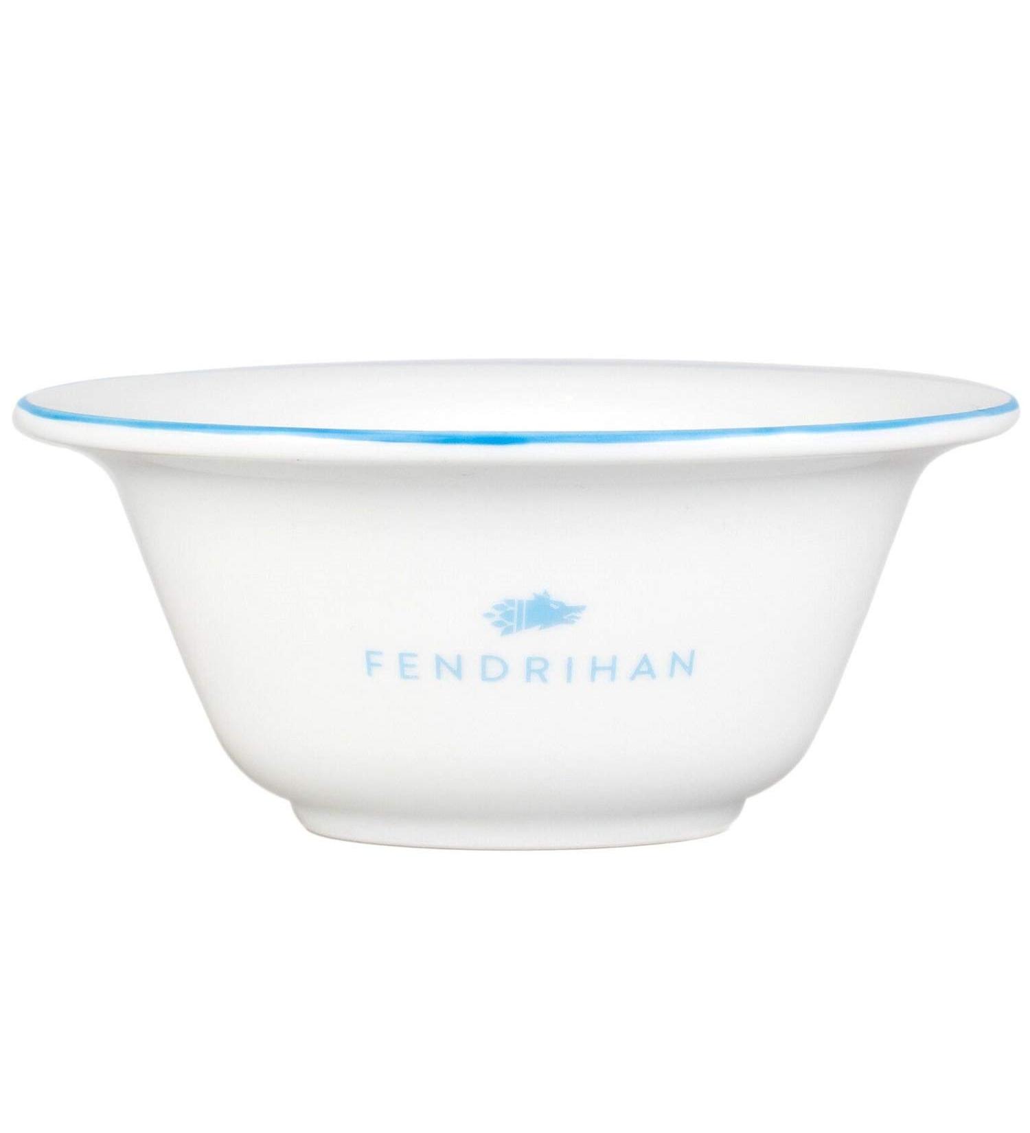 Fendrihan Porcelain Shaving Bowl with Hand-Painted Light Blue Rim - Premium Quality for a Luxurious Shaving Experience | Buy Internationally - Buy Online on GoSupps.com