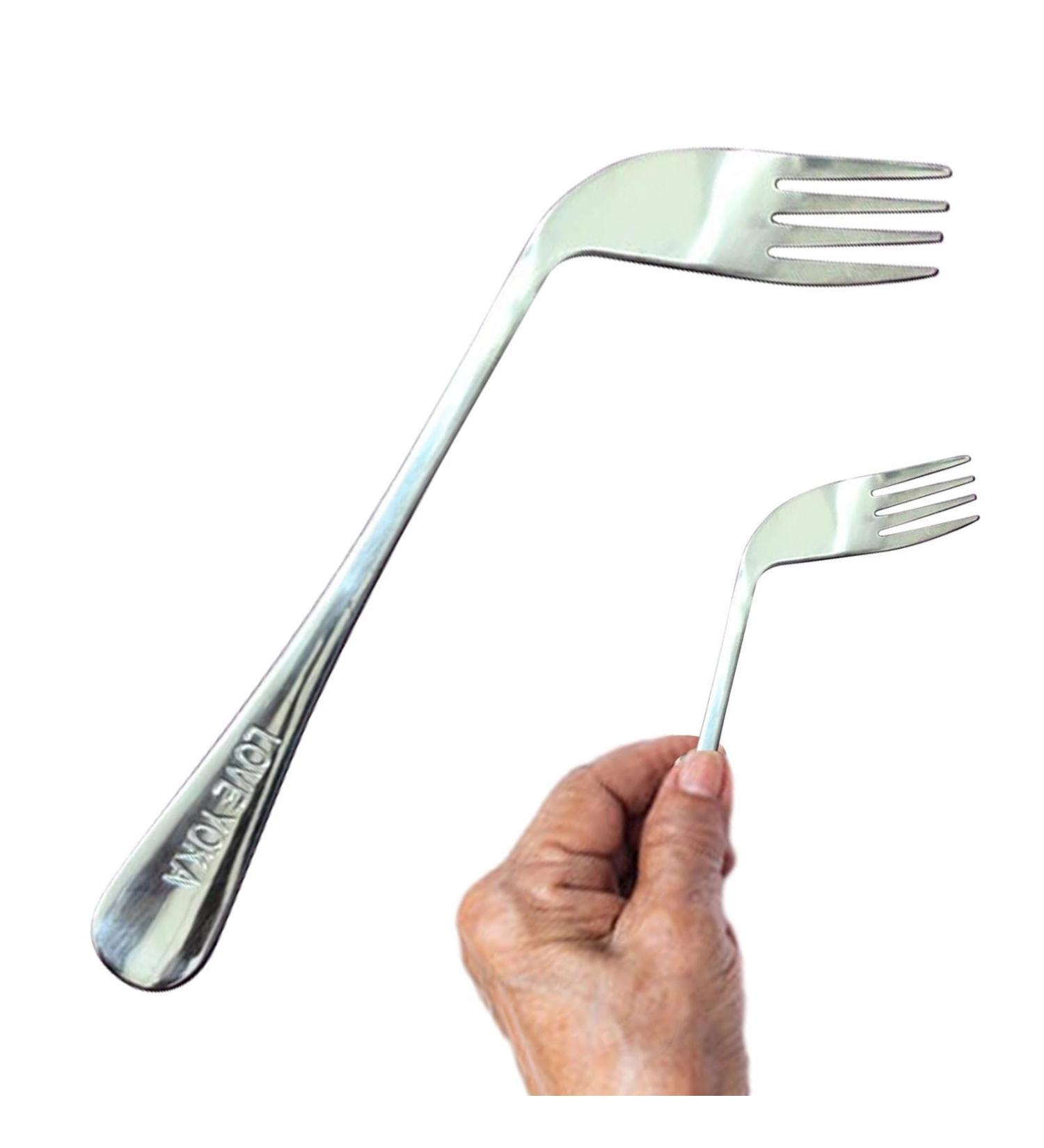 Old Man Elbow Spoon - -Feeding Spoon Fork Curved | Convenient and Safe Elder Feeding Nursing Utensil for Seniors and Elderly Huaisheng Left Hand - Fork - Buy Online on GoSupps.com