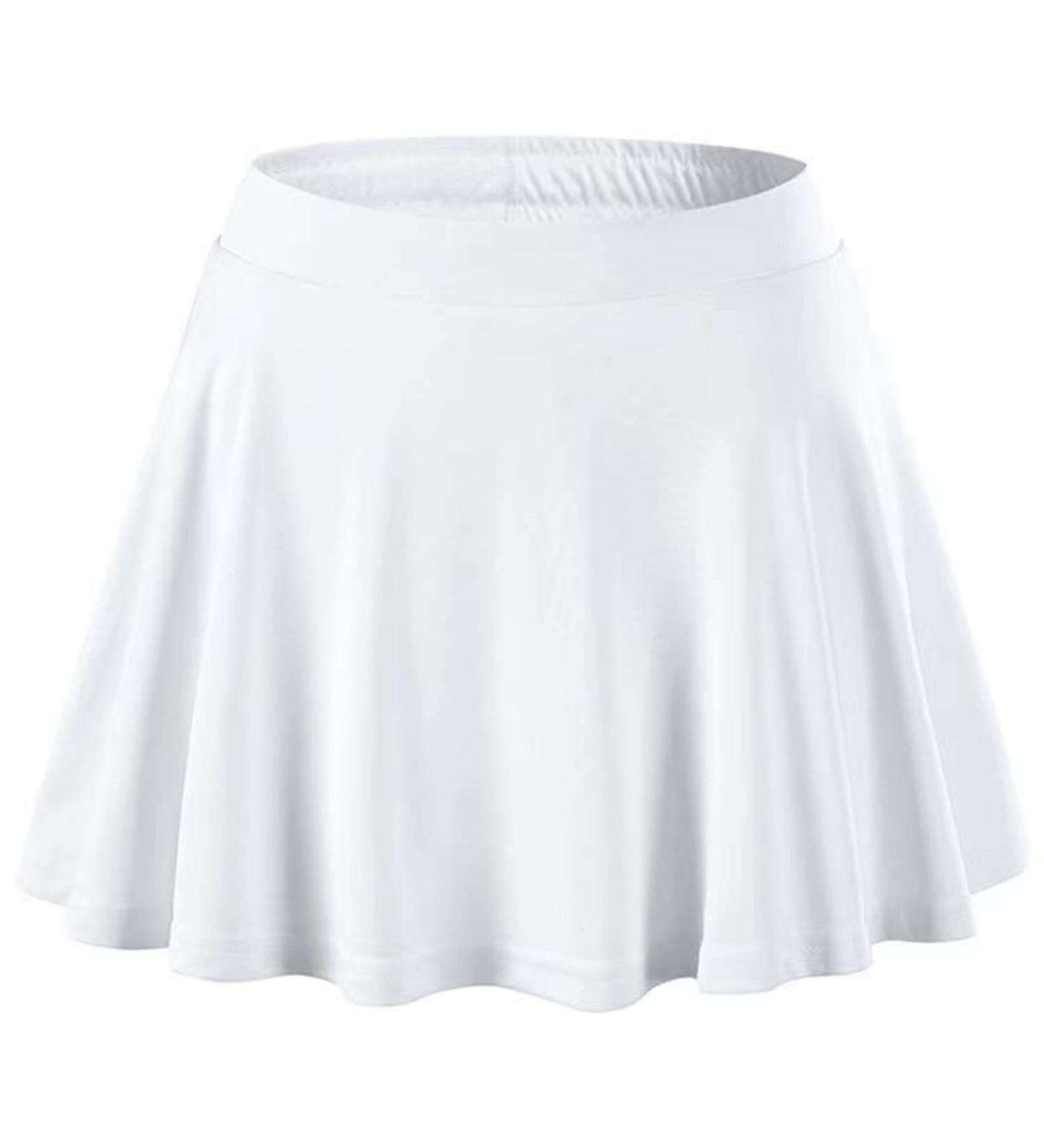 TiaoBug Kids Girls Pleated Tennis Skirt with Shorts UPF 50+ | White 6-7 Years - Buy Online on GoSupps.com