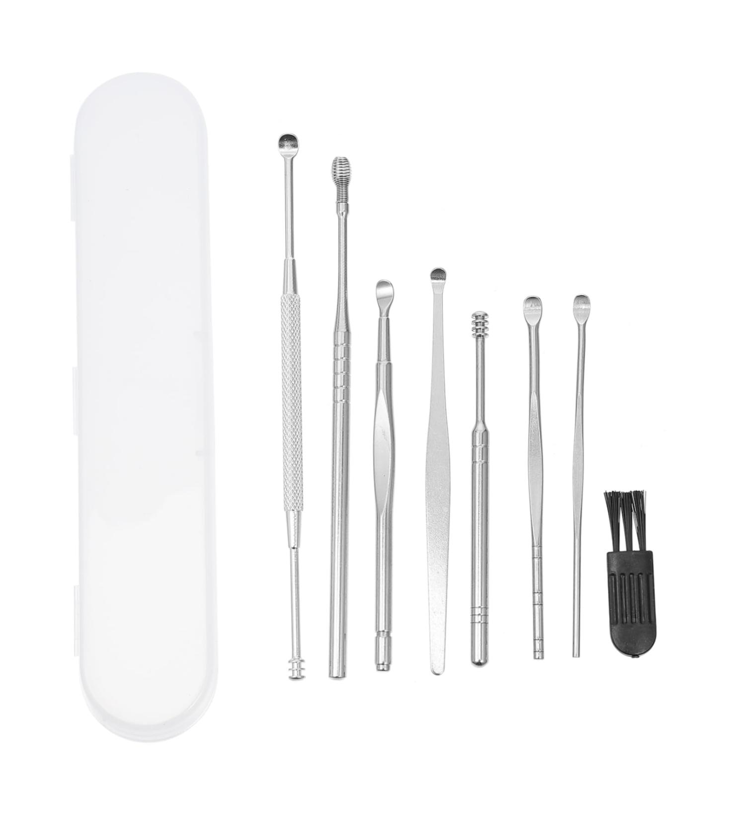 FRCOLOR Stainless Steel Ear Spoon Set of 8 - Ear Wax Cleaner Kit Ear Pick Tools Durable Ear Cleaning Supplies - Buy Online on GoSupps.com
