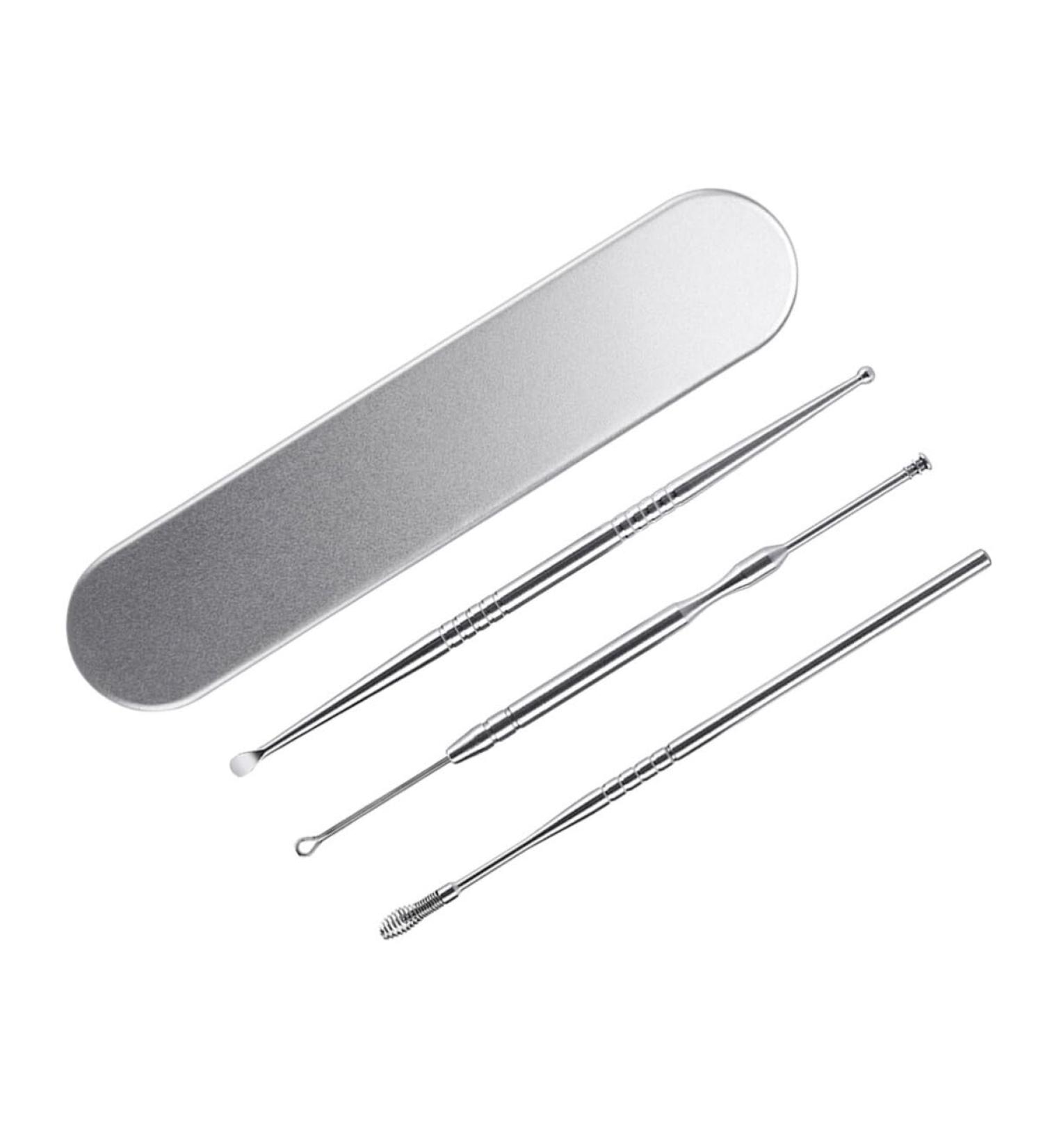 Stainless Steel Ear Spoon Set - 3pcs Ear Cleaners for Humans | Wax Remover & Ear Wax Removal Tool - Buy Online on GoSupps.com
