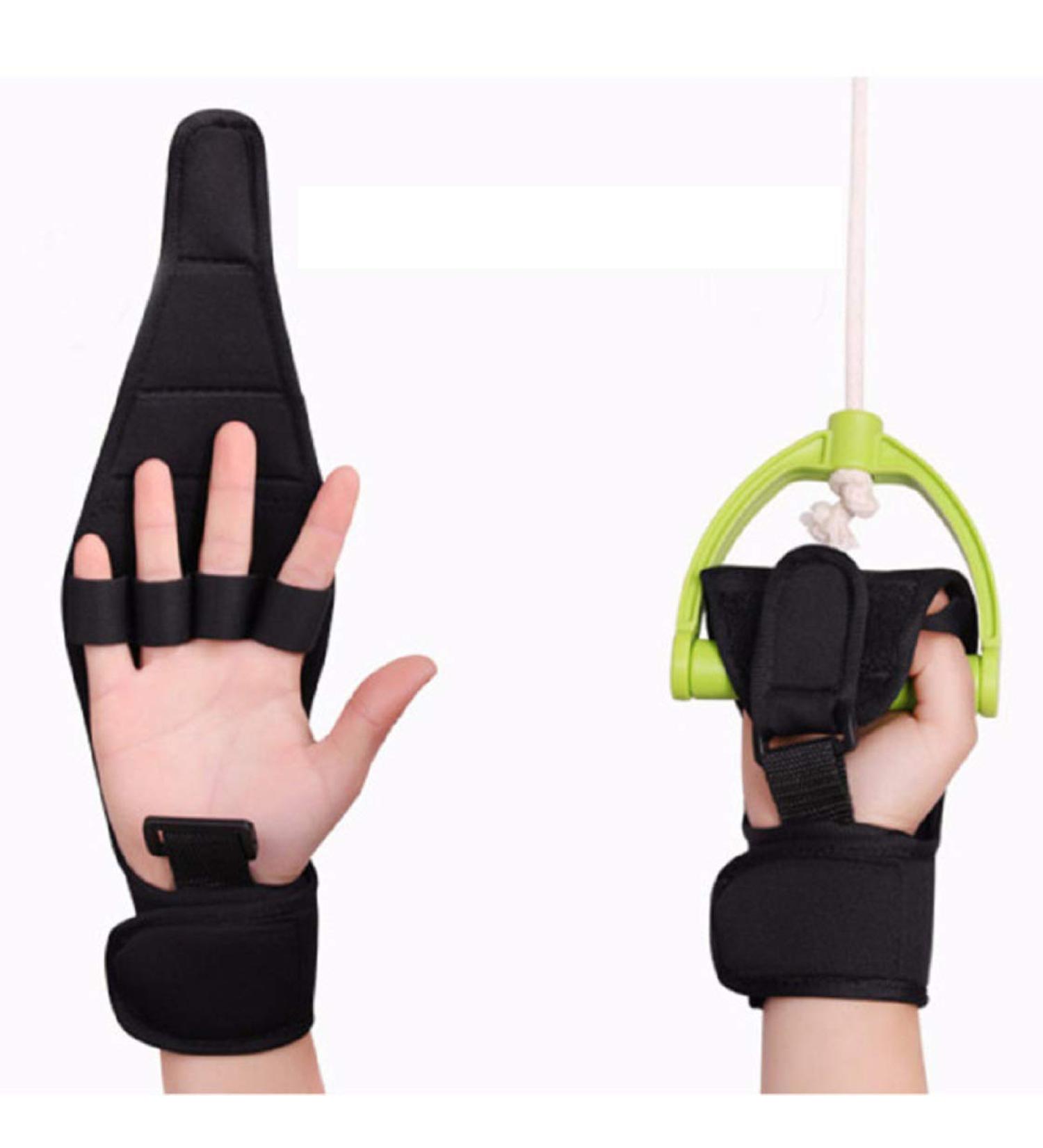 Lolicute Finger Splint Brace - Anti-Spasticity Rehabilitation Gloves for Stroke Patients & Athletes - Universal Fit - Black - Buy Online on GoSupps.com
