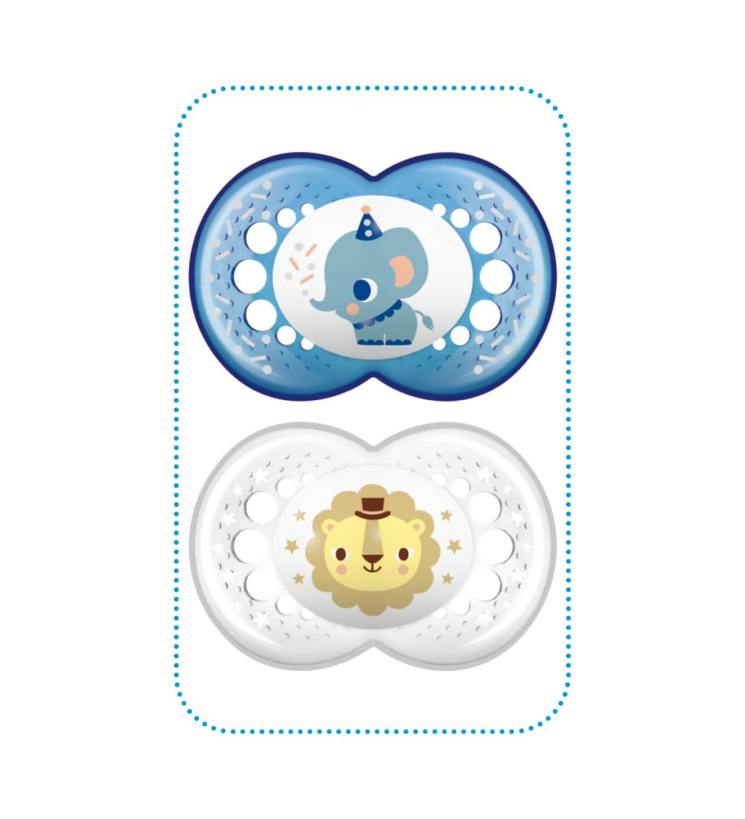 MAM Original Pacifier ANIMALS for 18+ Months - Silicone Set with 2 Pacifiers & Sterilization Box - Random Color - Shop Internationally - Buy Online on GoSupps.com