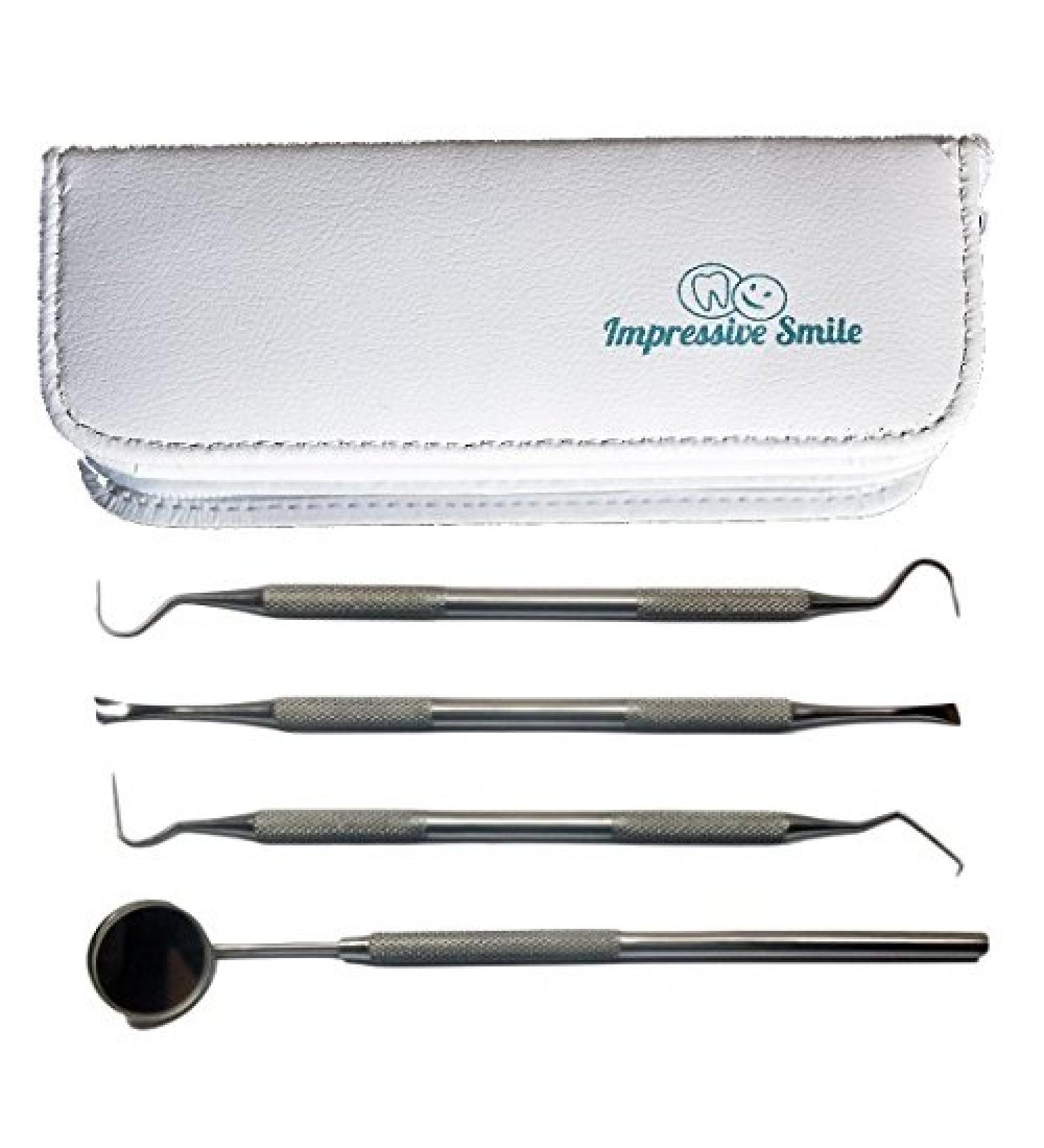 1 Dentist Tools Kit - Premium Stainless Steel Dental Hygiene Set with Tartar Remover Picks Scrapers & Free Case - Ideal for Professional & Home Use - Buy Online on GoSupps.com