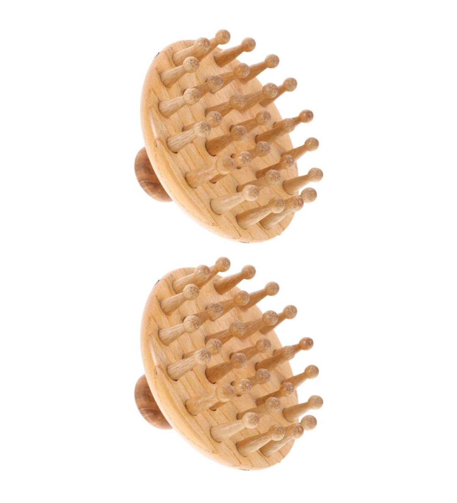Magiclulu 2-in-1 Beech Wood Massage Comb | Full Body & Scalp Massager for Blood Circulation & Relaxation | Trigger-Point Wooden Hair Shampoo Scraper - Buy Online on GoSupps.com