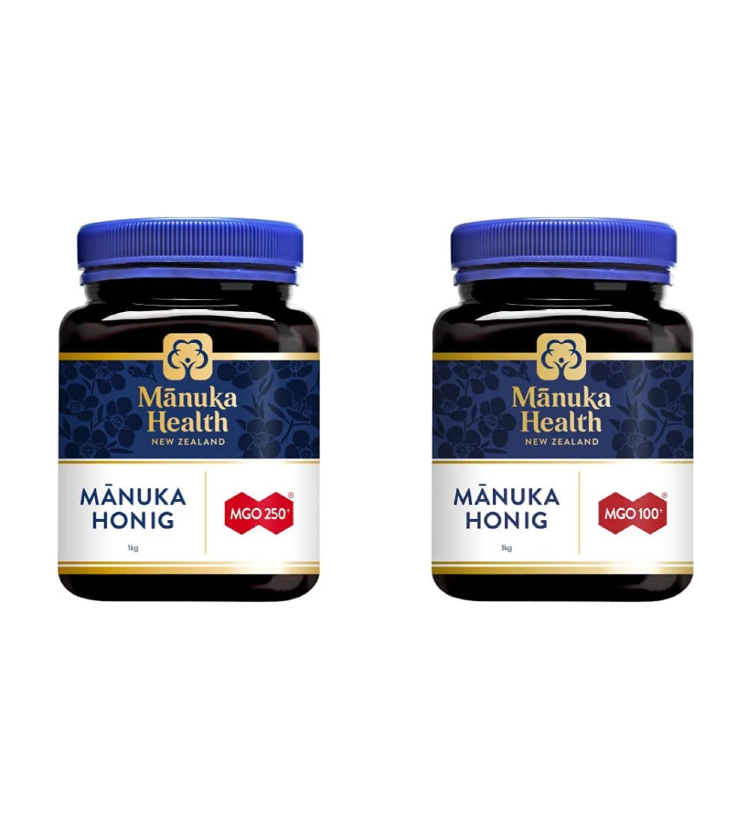 Buy Manuka Health Manuka Honey MGO 250 & MGO 100 Bundle - 100% Pure from New Zealand | Methylglyoxal Certified | 1kg (2-Pack) - Buy Online on GoSupps.com