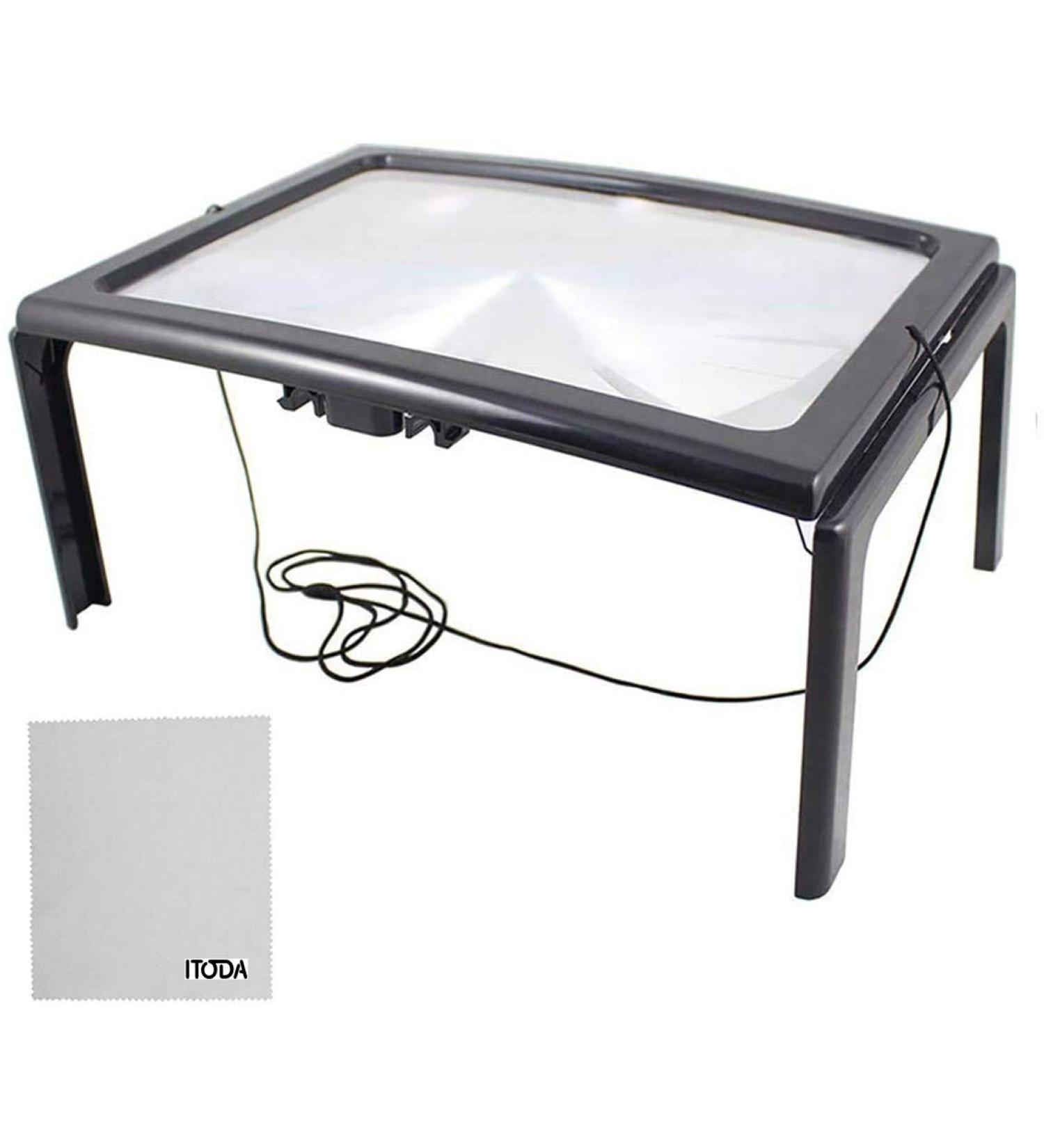 Foldable 3X LED Magnifying Glass - Standing Glasses for Reading Crafting & Repair | Best Visual Aid for Seniors - Buy Online on GoSupps.com