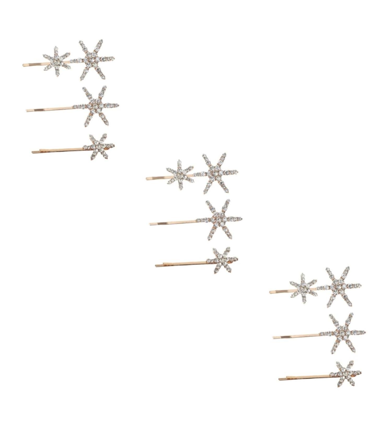 FRCOLOR 3 Sets Star Hairpin Folding Metal Comb Wedding Headpiece for Bride Hair Accessories for Women Hair Barrettes Hair Clip Women Barrette Clip Women's Female Star Rhinestones Korean - Buy Online on GoSupps.com