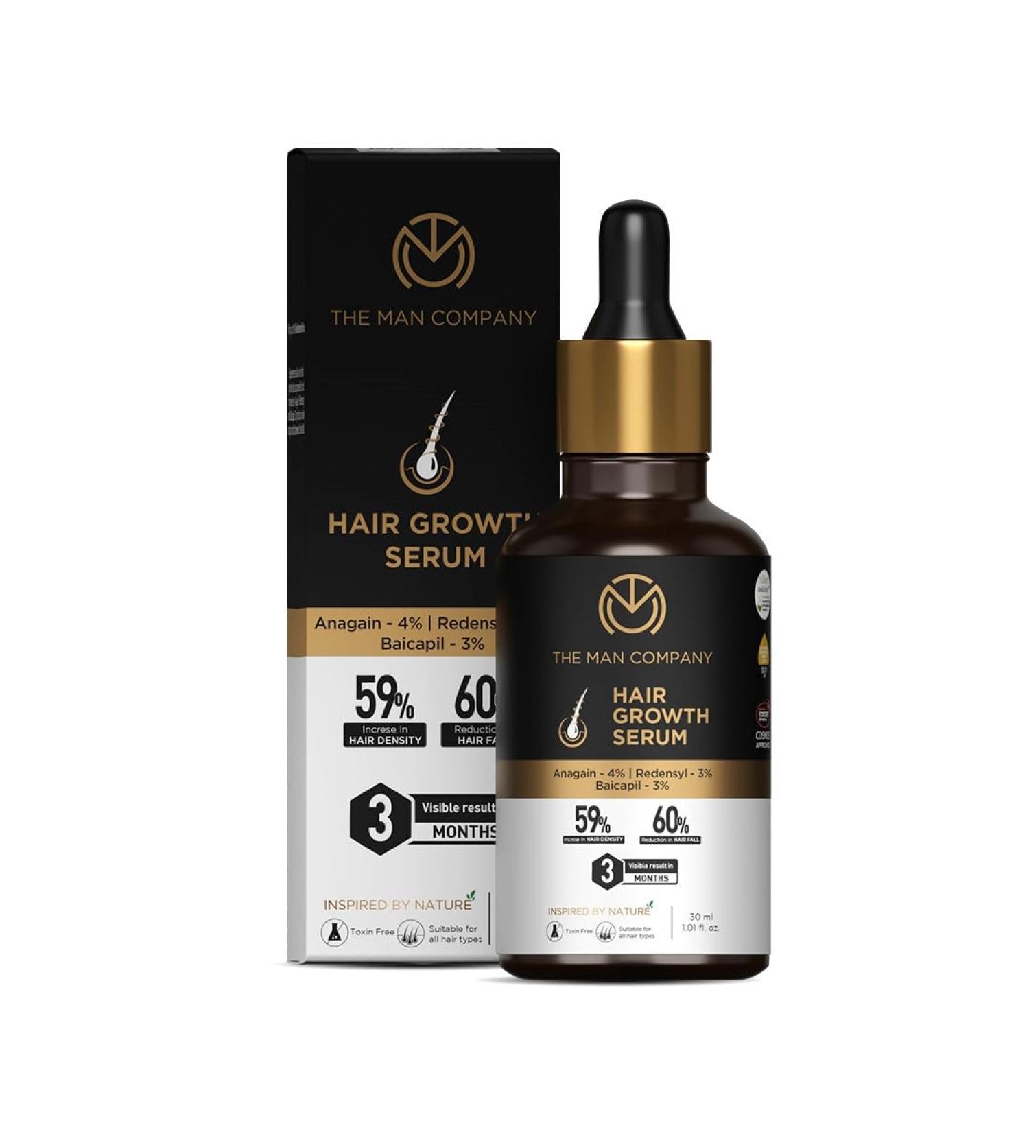 Buy The Man Company Hair Growth Serum for Men - Hair Fall Control with 3% Redensyl & 4% Anagain - 30 Ml | International Shipping - Buy Online on GoSupps.com