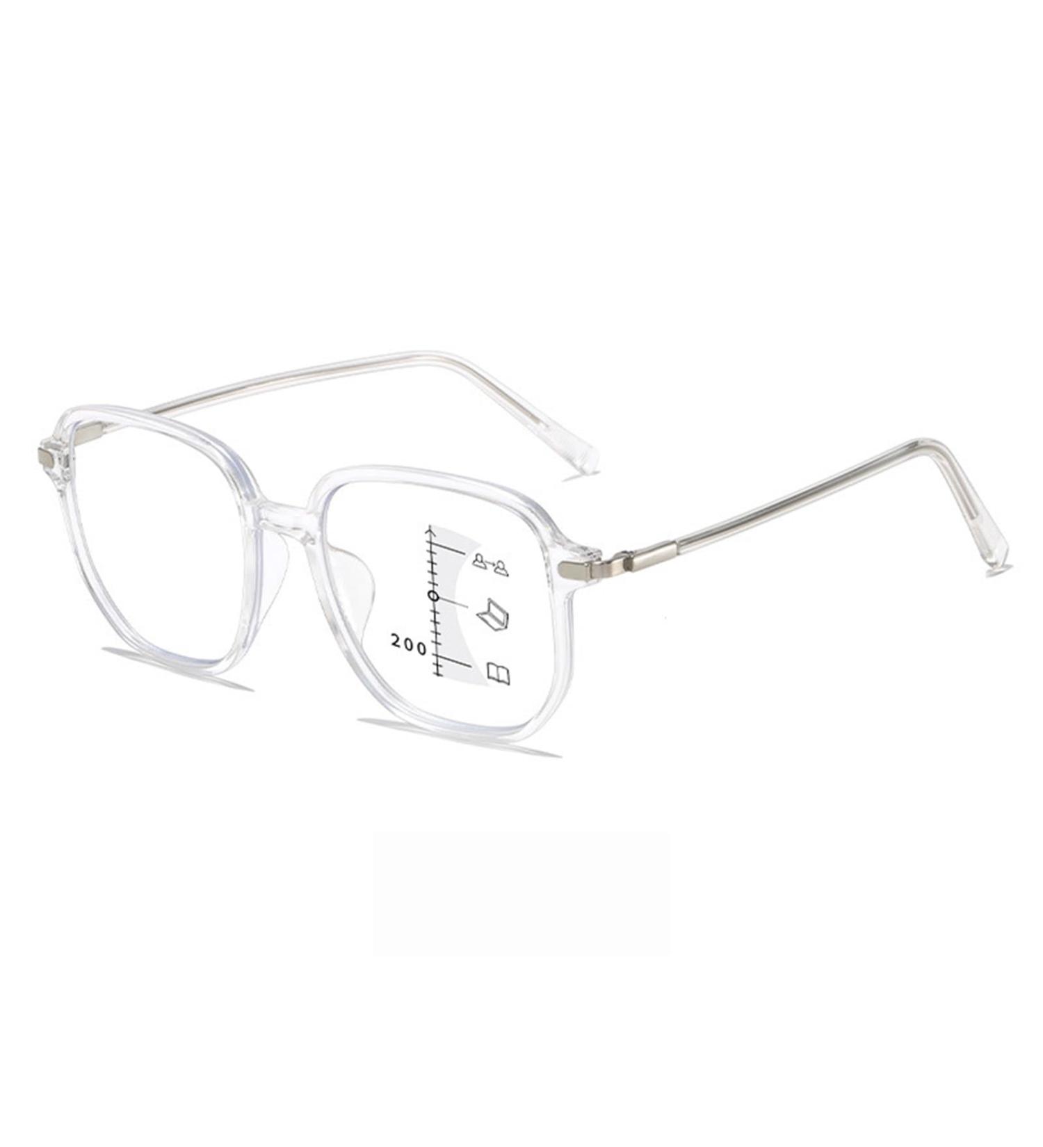 Fashion Multifocus Large Square Frame Reading Glasses Blue Light Blocking Readers Anti Glare Glasses for Unisex(Couleur:Clear Grandeur:2.0x) - Buy Online on GoSupps.com