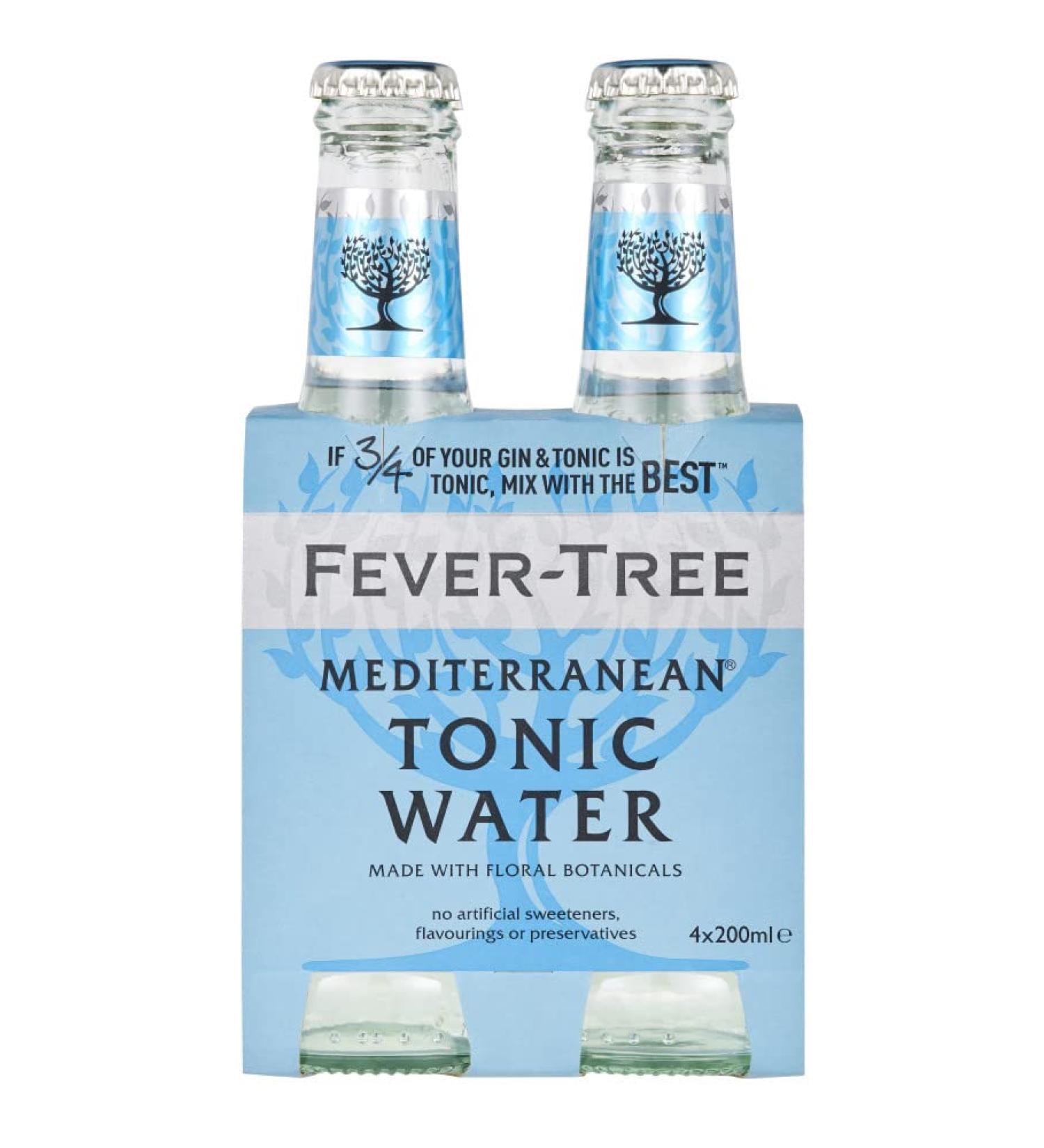 Fever-Tree Mediterranean Tonic Water Glass Bottles - Pack of 4 (27.2 Fl Oz) & (6.8 Fl Oz) - No Artificial Sweeteners or Preservatives - Refreshing Mediterranean Tonic Flavorings - Buy Online on GoSupps.com