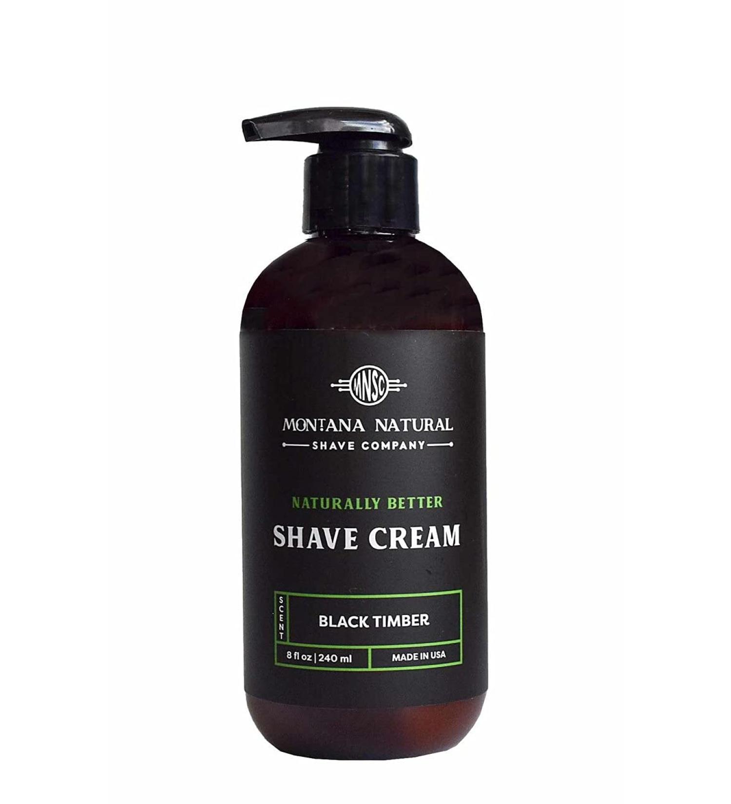 MNSC Black Timber Shave Cream - Smooth & Hypoallergenic All-Natural Pump - Handcrafted in USA | Best for Sensitive Skin - Buy Online on GoSupps.com