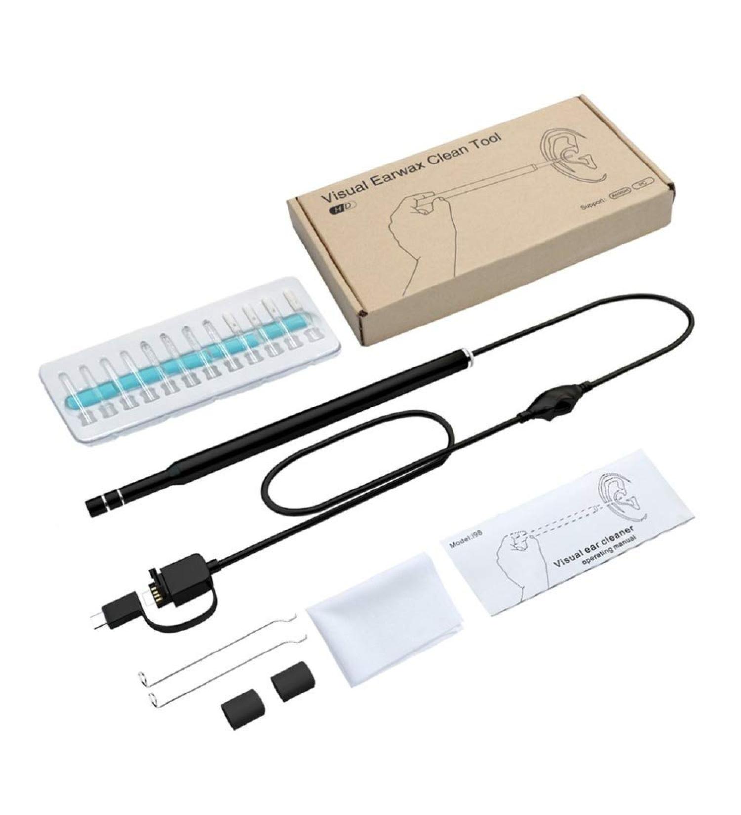 Buy HD Ear Cleaning Endoscope 5.5mm - 3 in 1 USB Visual Tool with LED Lights for iOS & Android - Buy Online on GoSupps.com