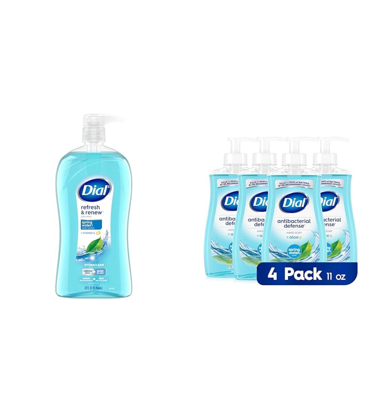 Dial Body Wash 32 fl oz & Hand Soap 4 Pack 11 fl oz - Buy Online on GoSupps.com