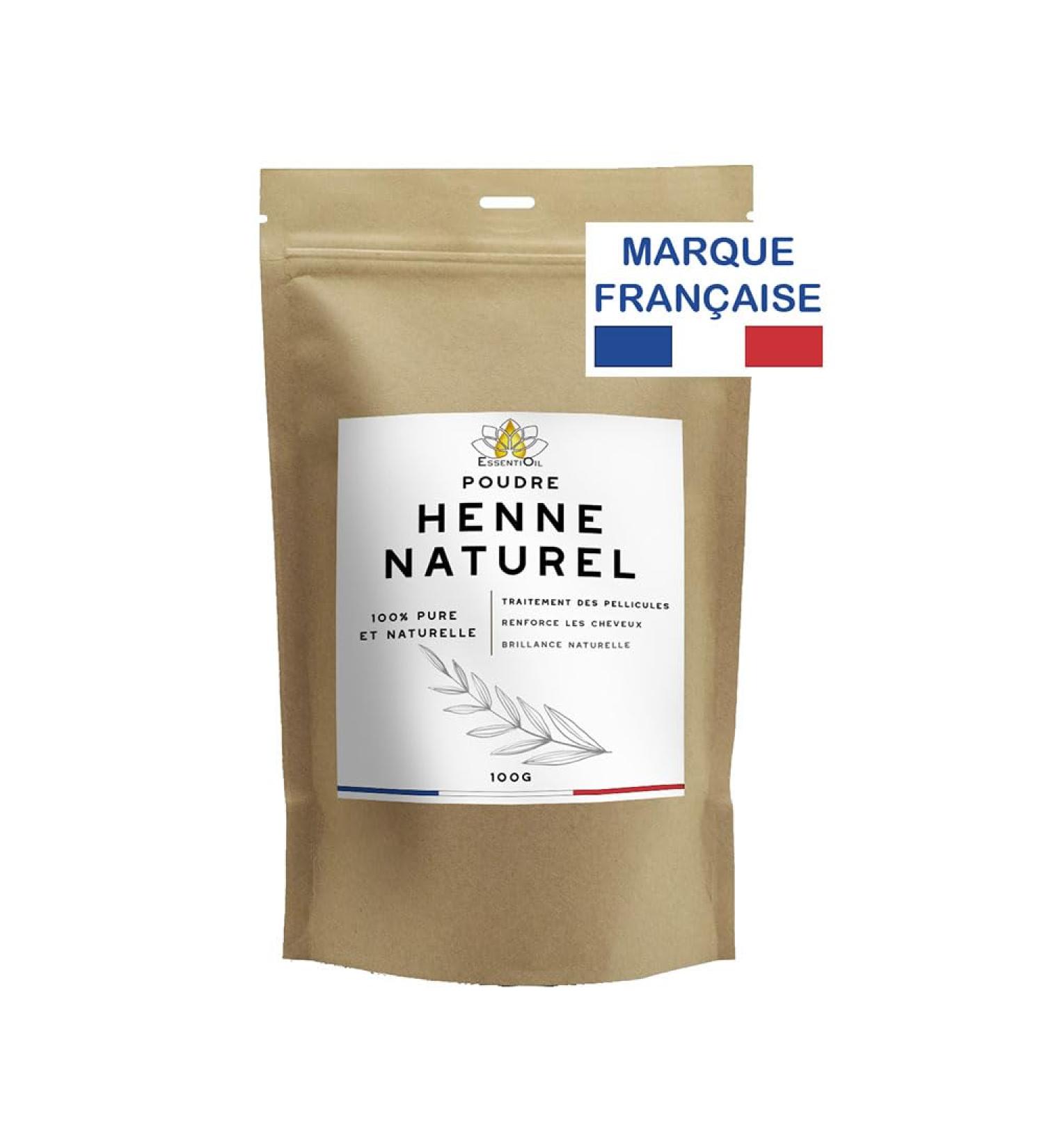 ESSENTIOIL Natural Henna - 100% Natural - Promotes growth Cleanses the scalp Beautifies the hair Coats the hair fiber - All hair types - 100g - French brand - Buy Online on GoSupps.com