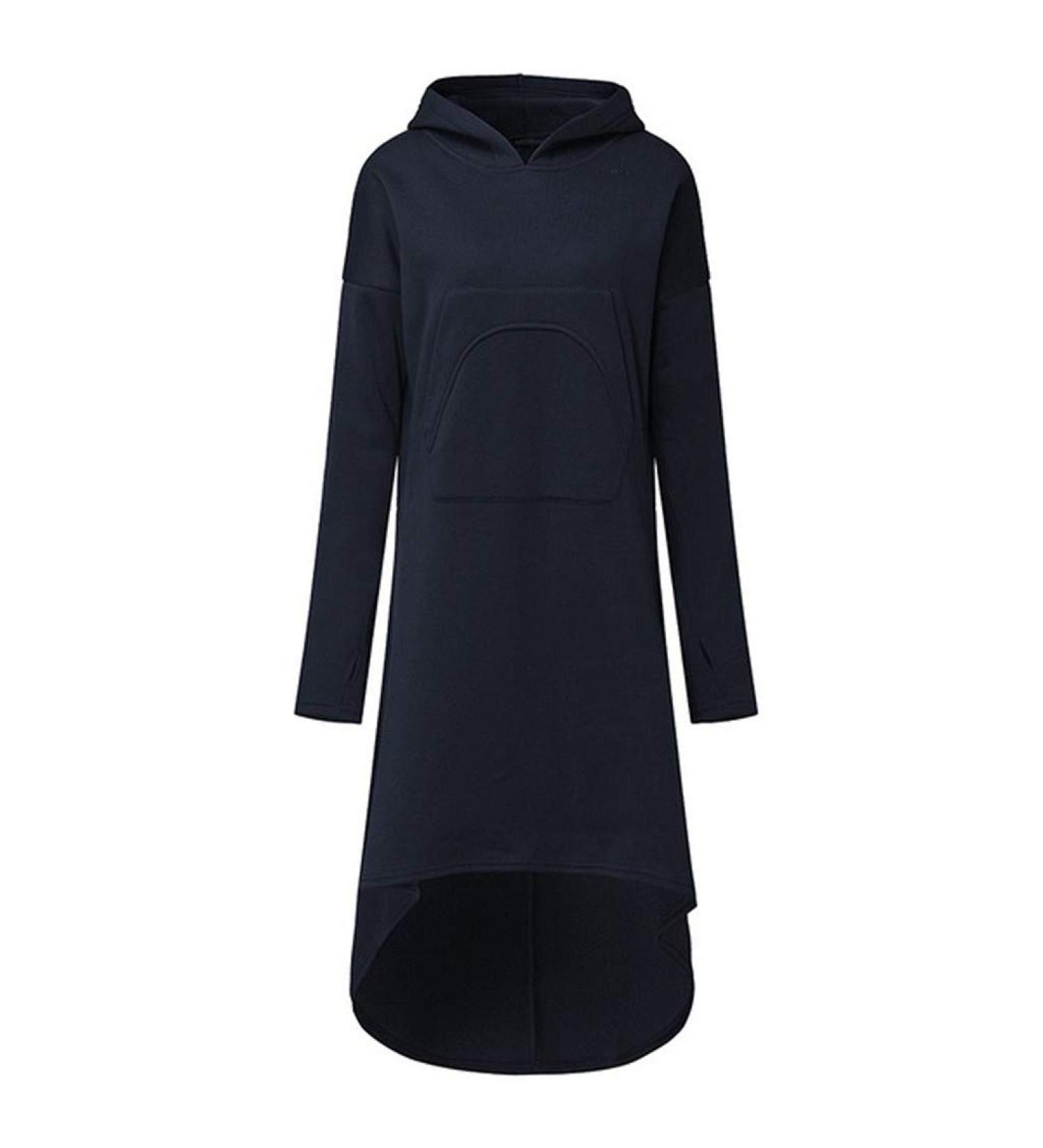 Bigfanshu in Women's Clothing Hooded Sweatshirt Long Sleeve Hoodies Ladies Jumper Dress Oversized Dark Blue - Buy Online on GoSupps.com