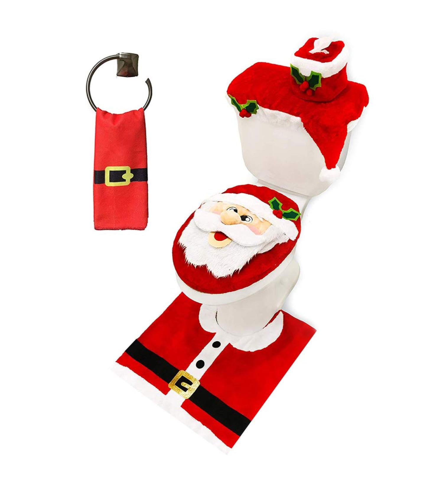 JOYIN 5-Piece Christmas Bathroom Decoration Set - Santa Theme | Xmas Indoor Decor & Party Favors - Buy Online on GoSupps.com