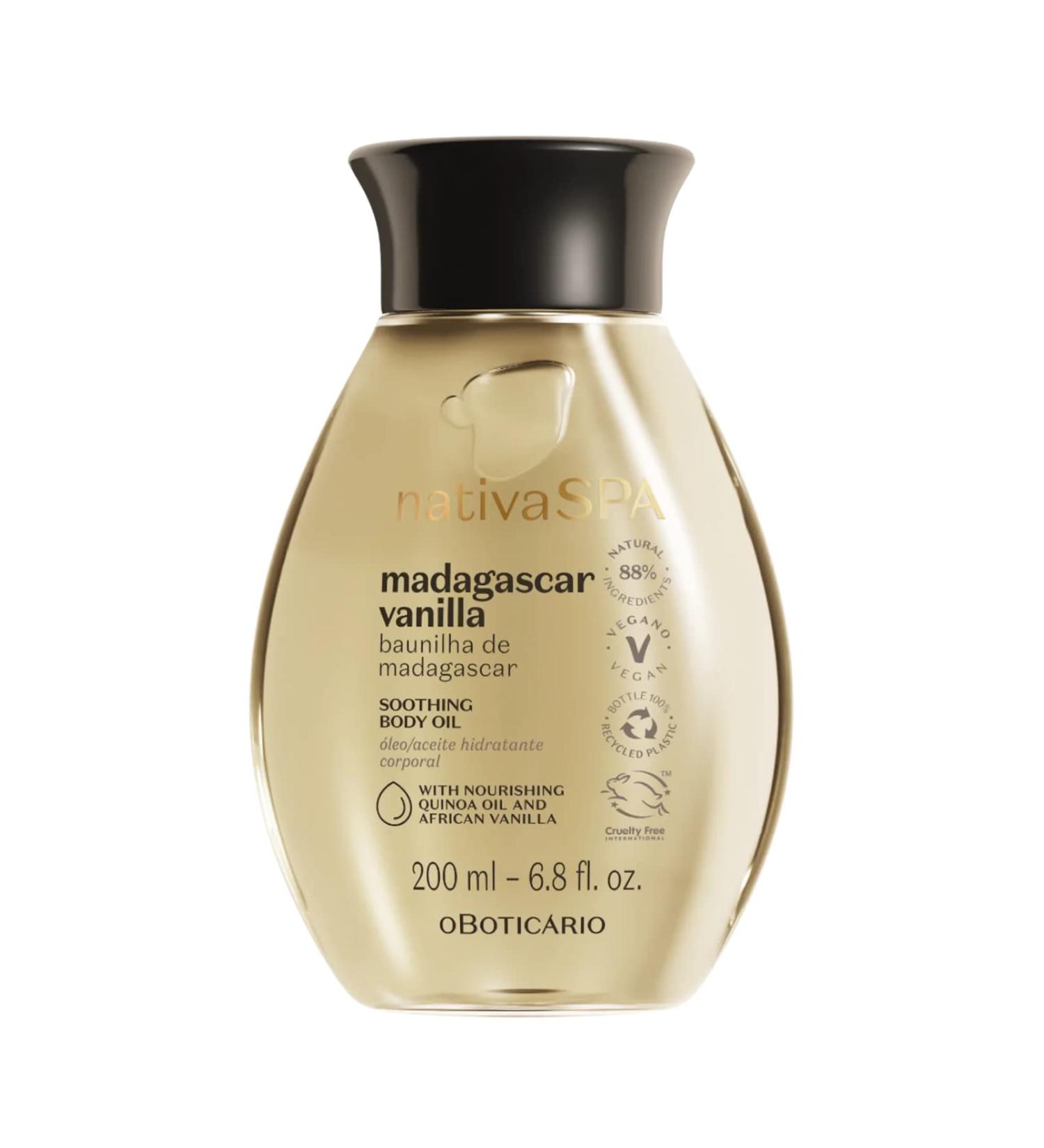 Nativa SPA Madagascar Vanilla Body Oil - Hydrating and Brightening Fragranced Oil 6.8 oz - Buy Online on GoSupps.com