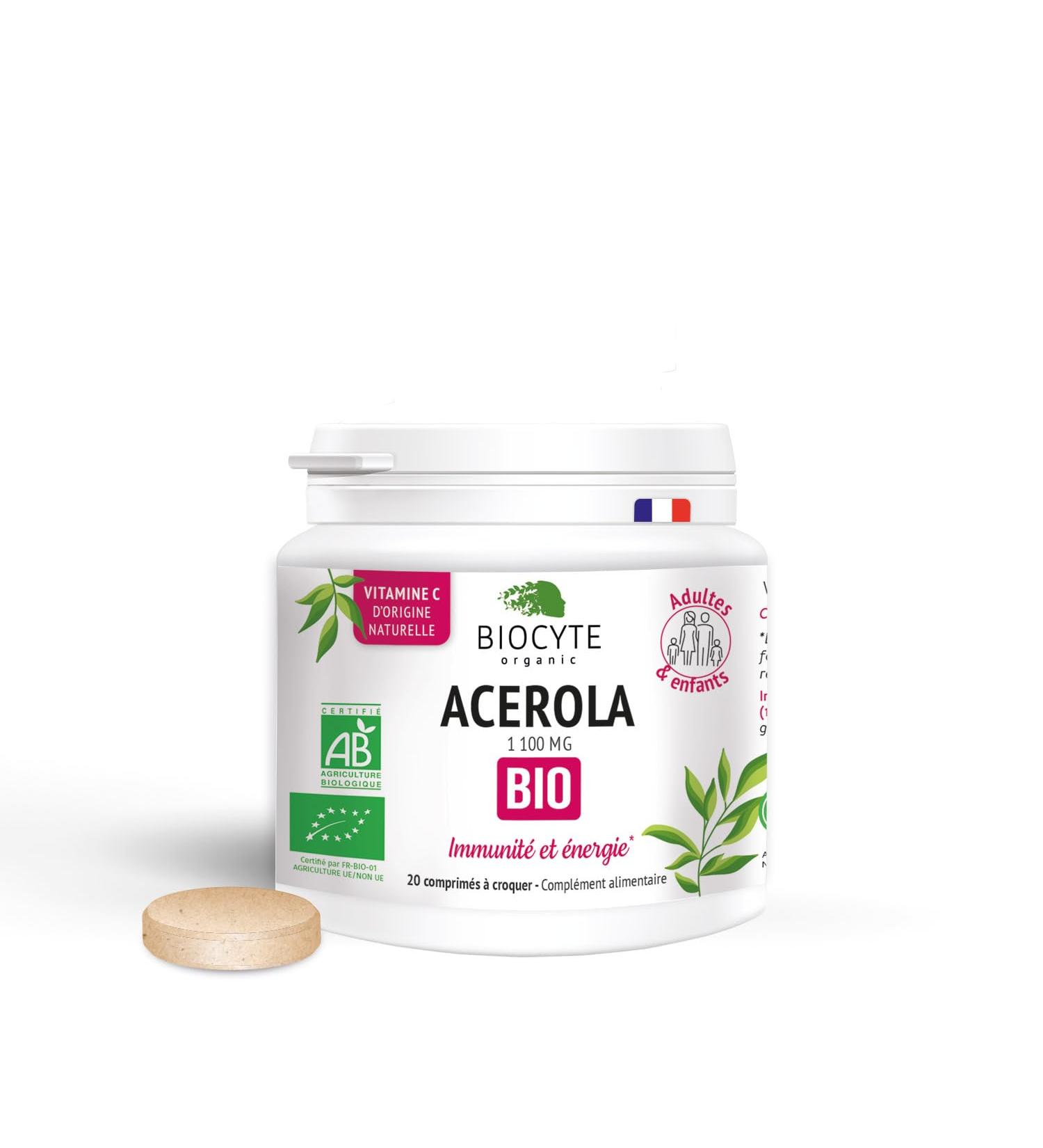 BIOCYTE Ac rola Bio - Compl ment Alimentaire Immunit & Energie - Vitamine C Issue d'Ac rola Bio - Adulte & Enfant - Programme de 20 jours - Buy Online on GoSupps.com