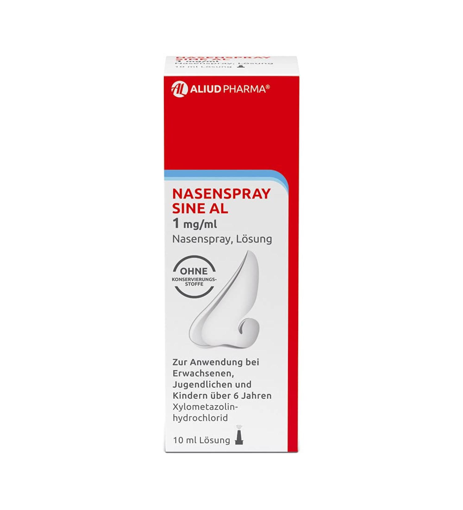 Aliud Pharma Nasal Spray 1 mg/ml - Effective Decongestant for Runny & Clogged Nose - 10 ml Solution (1 Pack) - Fast International Shipping - Buy Online on GoSupps.com