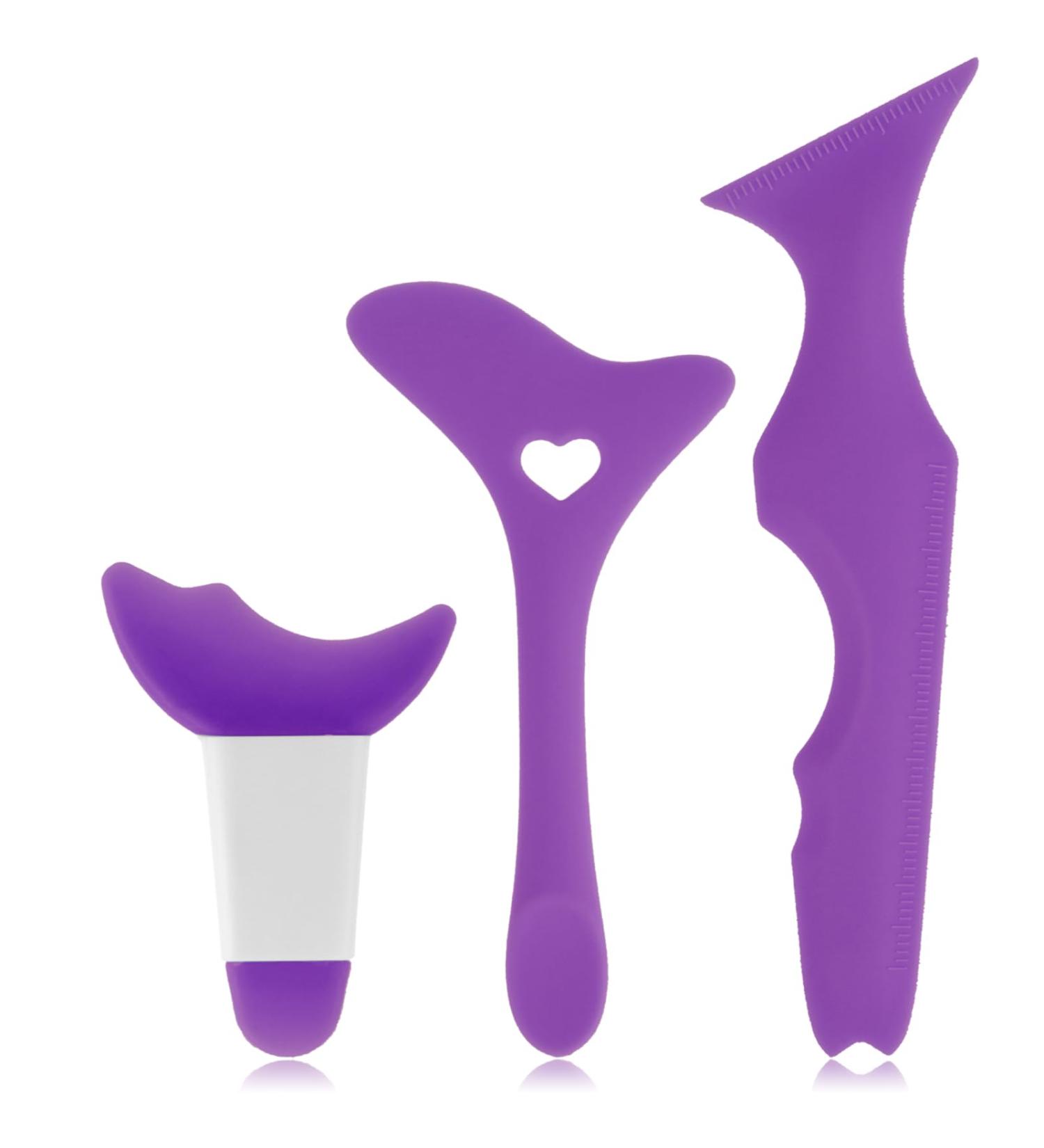 Jeffdad 4-Piece Reusable Silicone Eyeliner Template Set - Purple | Multifunctional Makeup Tool for Beginners and Professionals - Buy Online on GoSupps.com