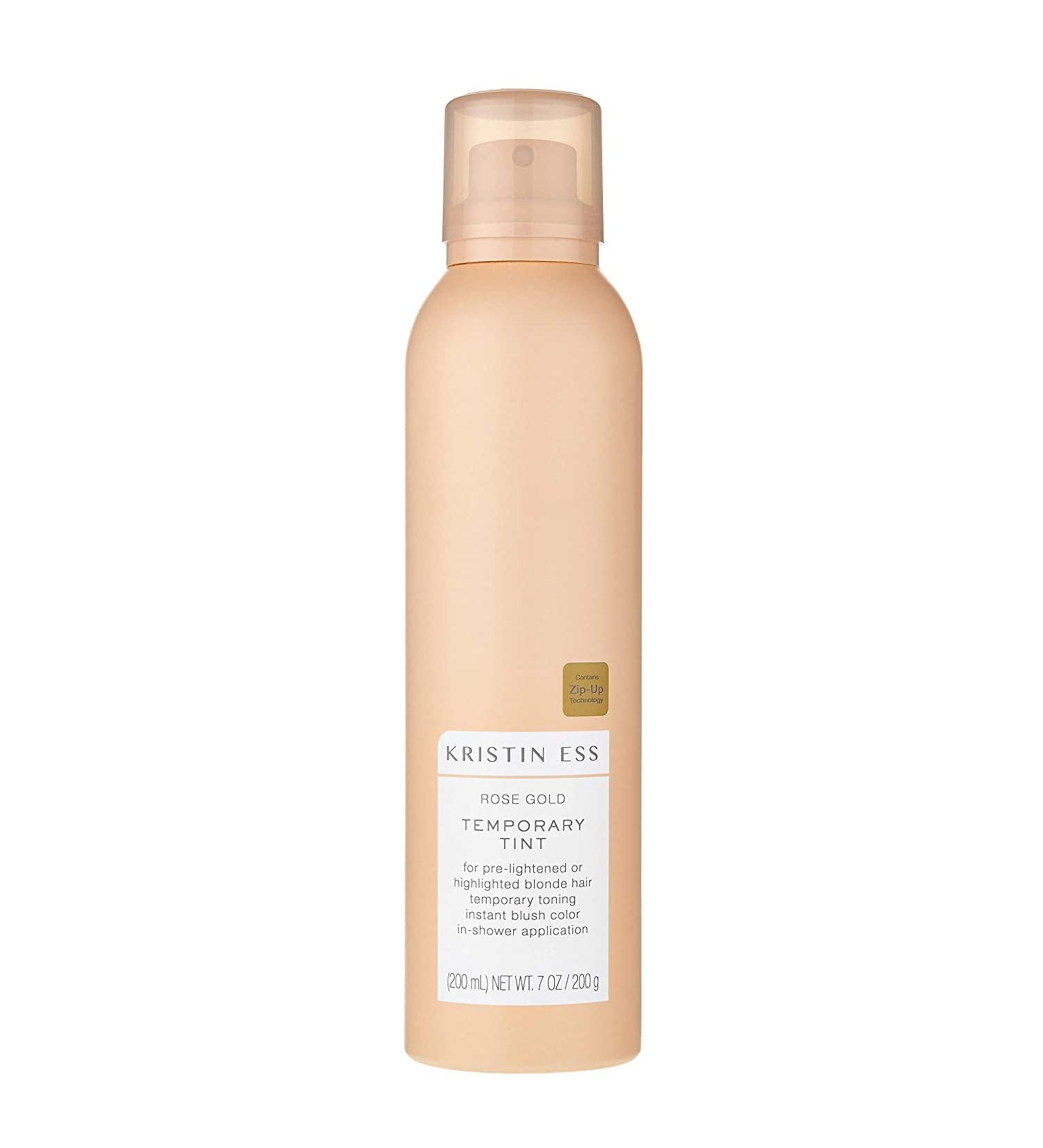 Kristin Ess Rose Gold Temporary Tint - Pastel Pink Hair Color Spray for Blonde/Light Hair, Washable Dye - 7 fl oz - Buy Online on GoSupps.com