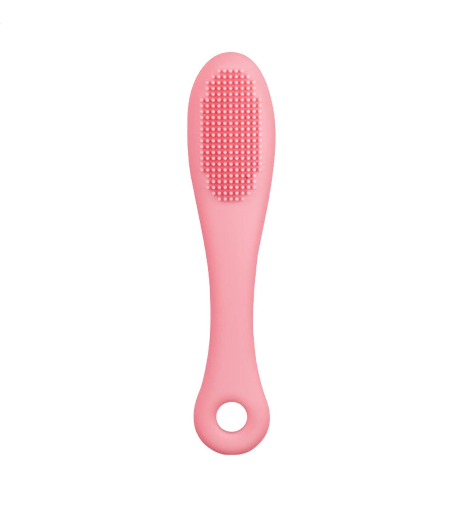 Soft Chin Brush for Pet | Grooming Chin Scrubber Soft Chin Brush | Non-Slip Cleaning Brush Finger Multifunctional Pet Supplies for Cats Pink - Buy Online on GoSupps.com
