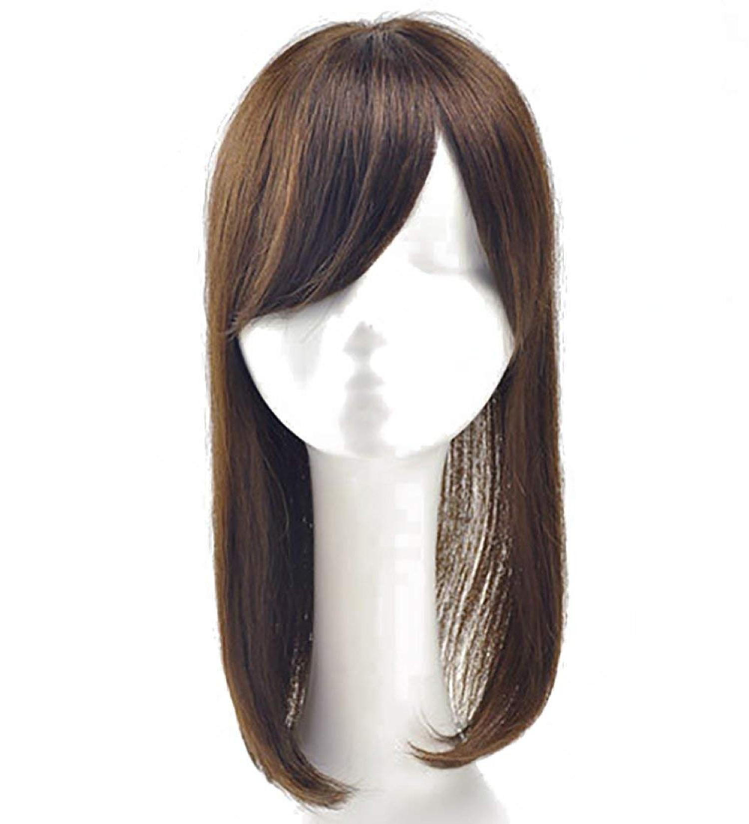 Human Hair Clip-in Hairpiece with Bangs - 16 Black | Perfect for Thinning Hair - International Shipping - Buy Online on GoSupps.com