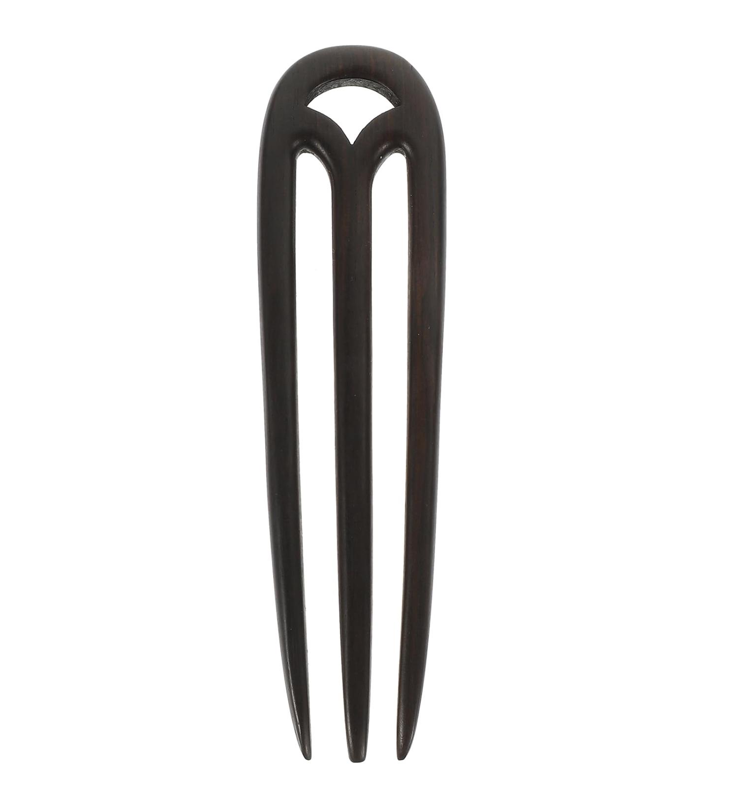 minkissy Ebony 3 Prong Hair Fork - U Shaped Hair Sticks Vintage Hairpin Hair Forks for Long Hair Wood Hair Clips Wood Hair Forks for Women Girls - Buy Online on GoSupps.com