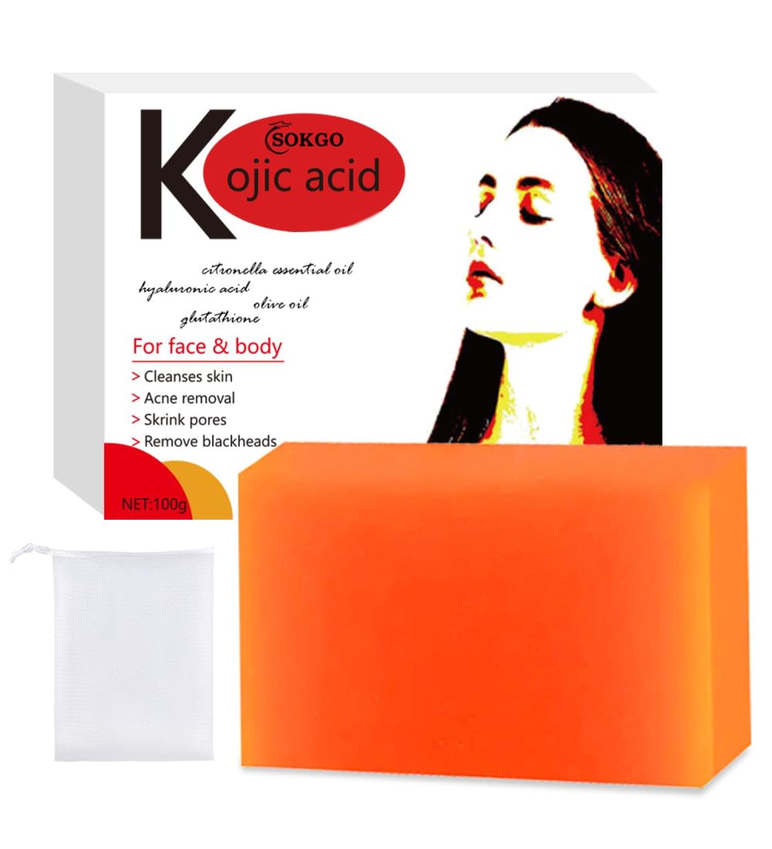 Kojic Acid Body Soap - Vegan Face & Body Bath Soap for Uneven Skin Enriched with Tea Tree & Coconut Oil - Buy Online on GoSupps.com