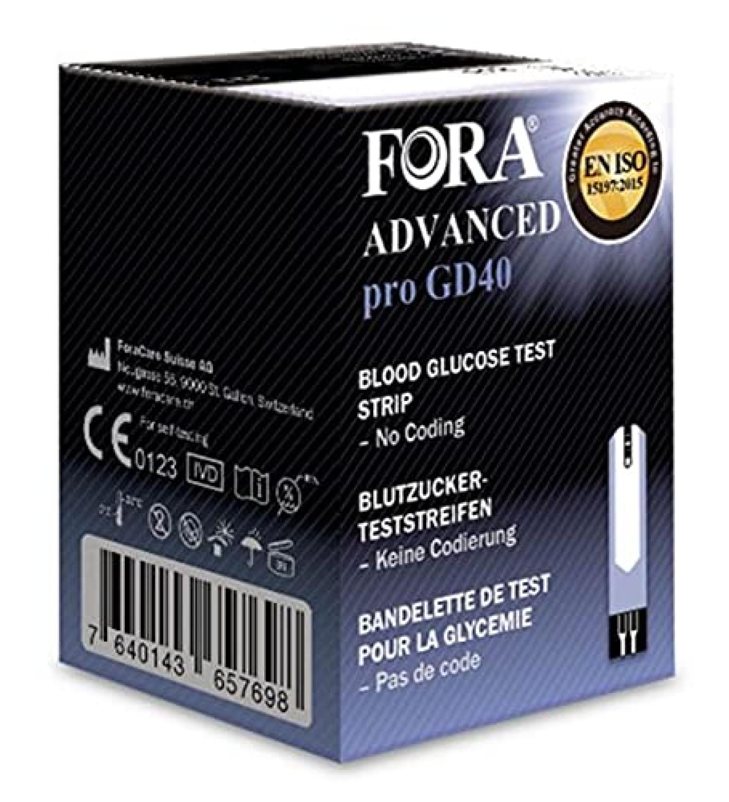 FORA Advanced Pro GD40h Blood Glucose Strips x 50