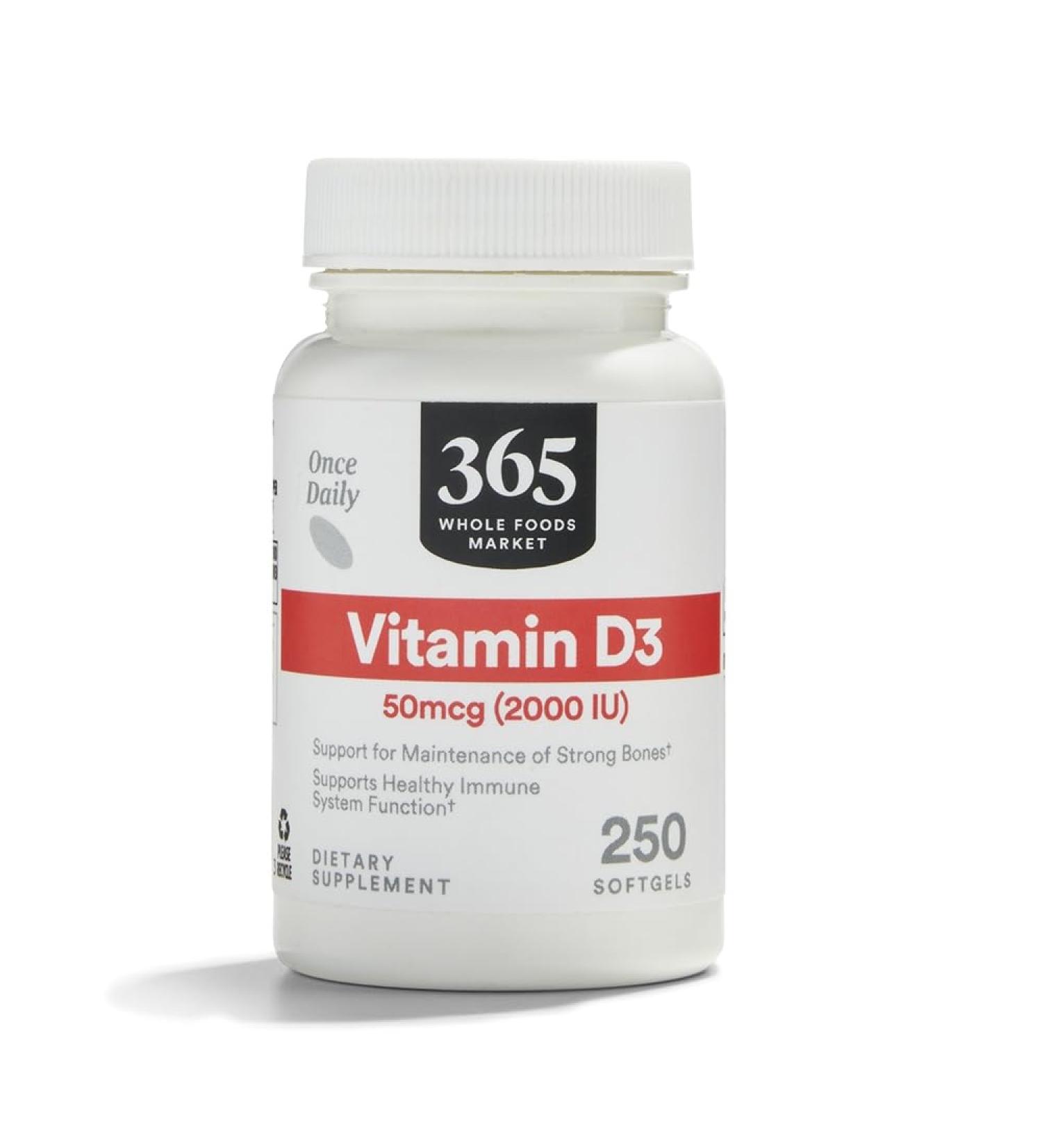 365 by Whole Foods Market Vitamin D3 2000 IU 250 ct - Buy Online on GoSupps.com