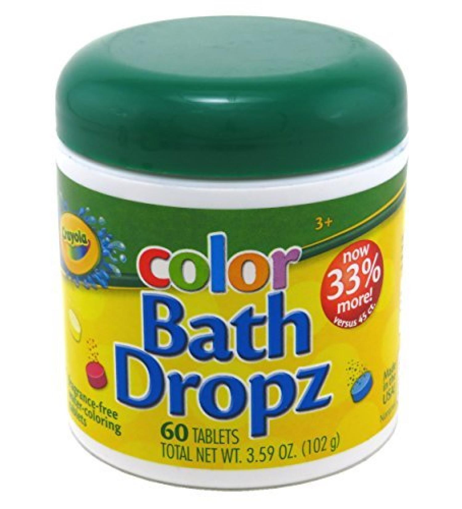 Crayola Color Bath Dropz 60 Tablets 3.59 Ounce Jar (3 Pack)